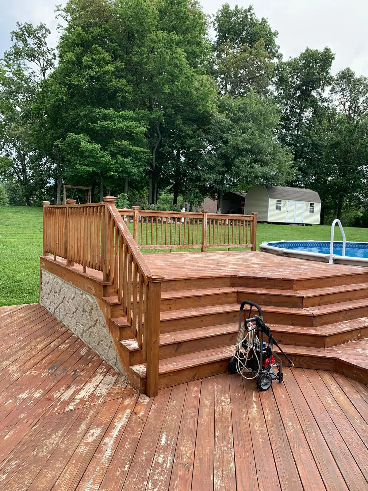 Before — Pool Deck Rebuild with New Railings
