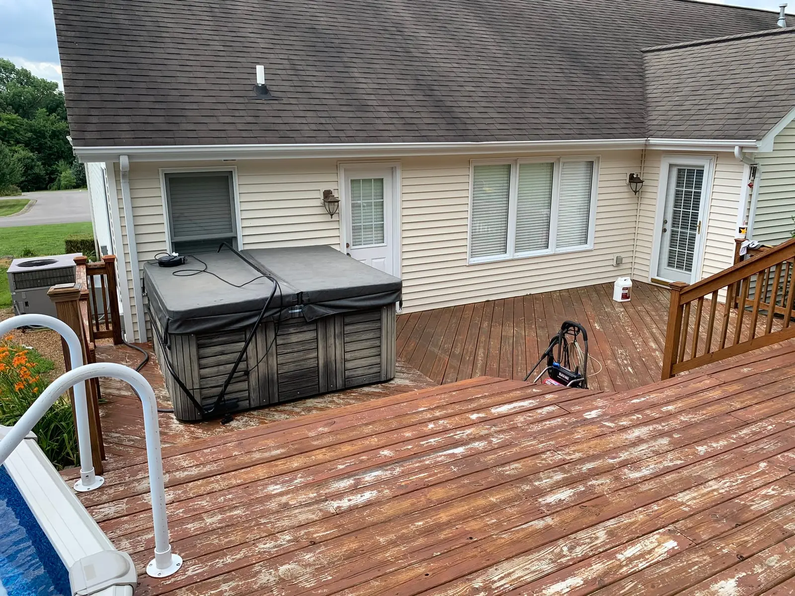 Pool Deck Rebuild with New Railings — Before photo 4