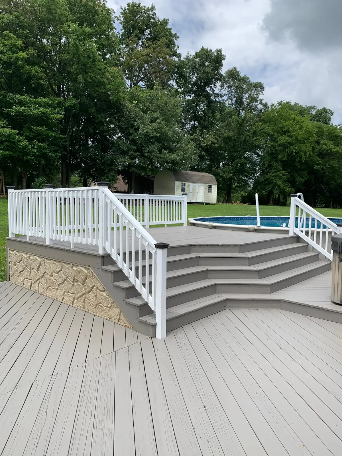 Pool Deck Rebuild with New Railings