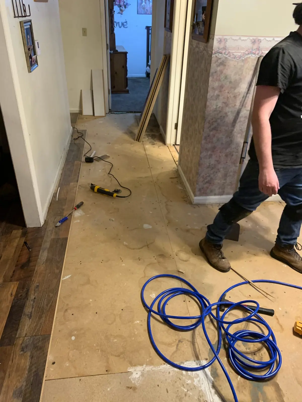 Whole-House Wood-Look Plank and Slate-Look Tile — Progress photo 1