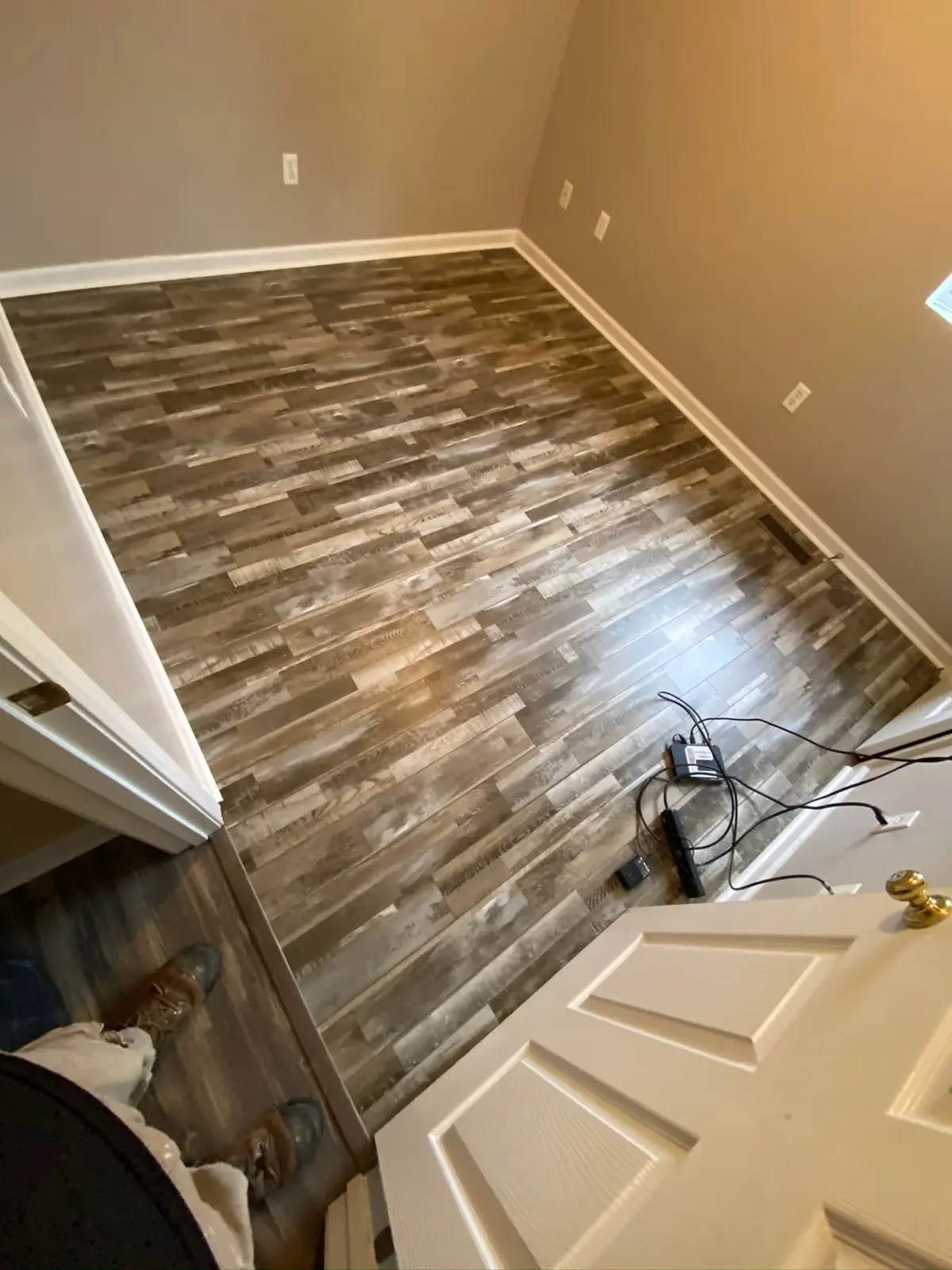 Bedroom Gray Plank Floors — finished photo 4