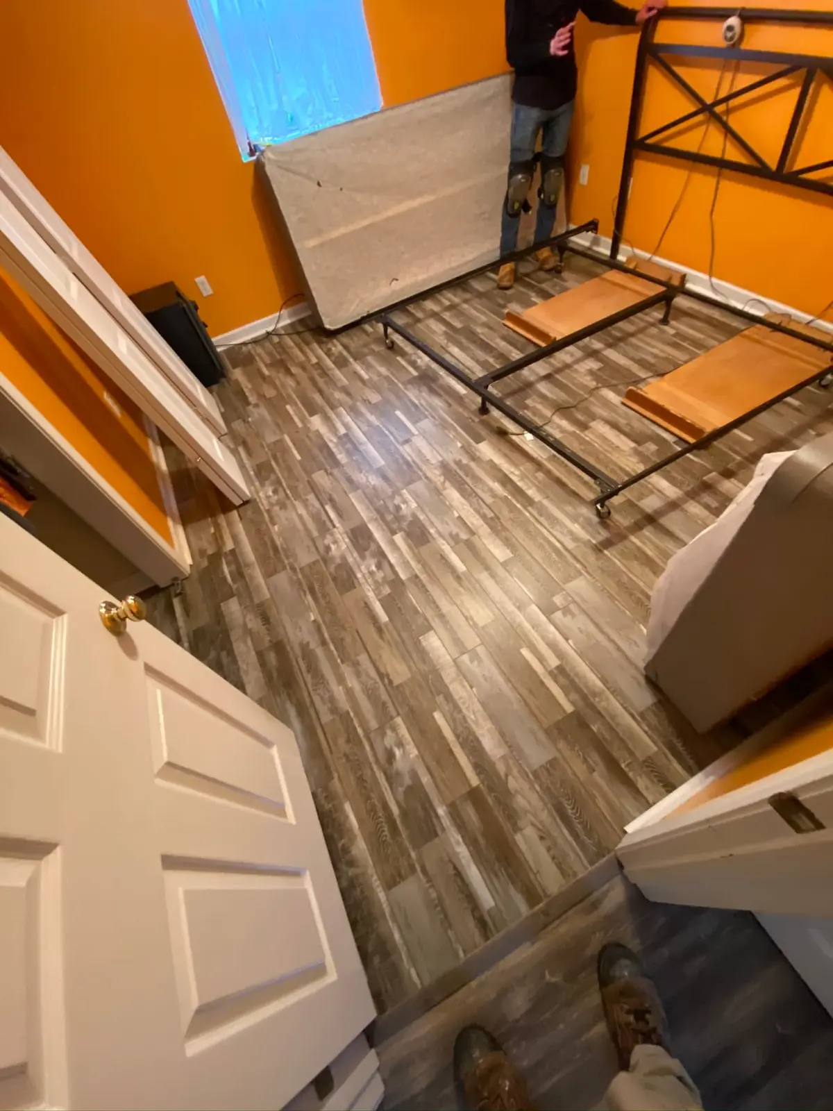 Bedroom Gray Plank Floors — finished photo 5