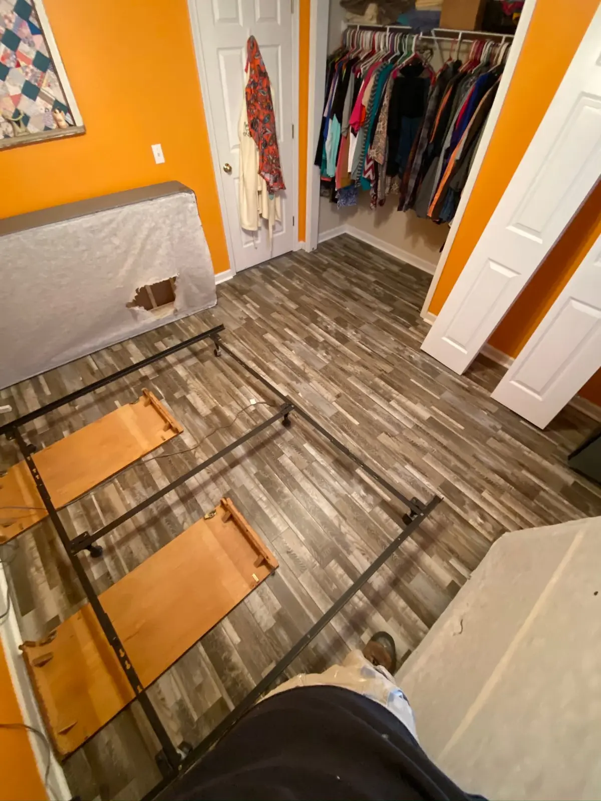 Bedroom Gray Plank Floors — finished photo 6
