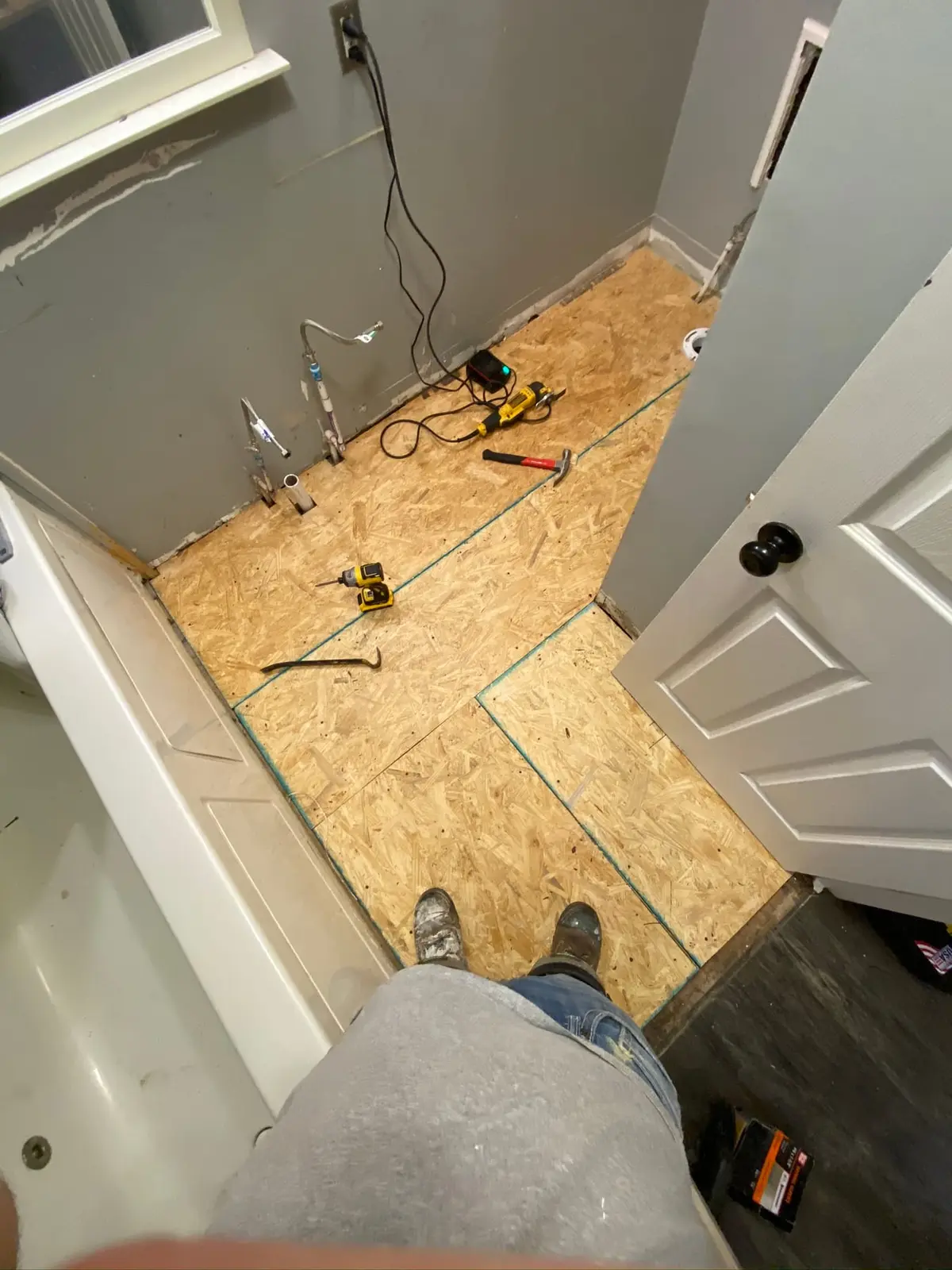 Bathroom Tile and Laundry Plank Floors — Progress photo 2
