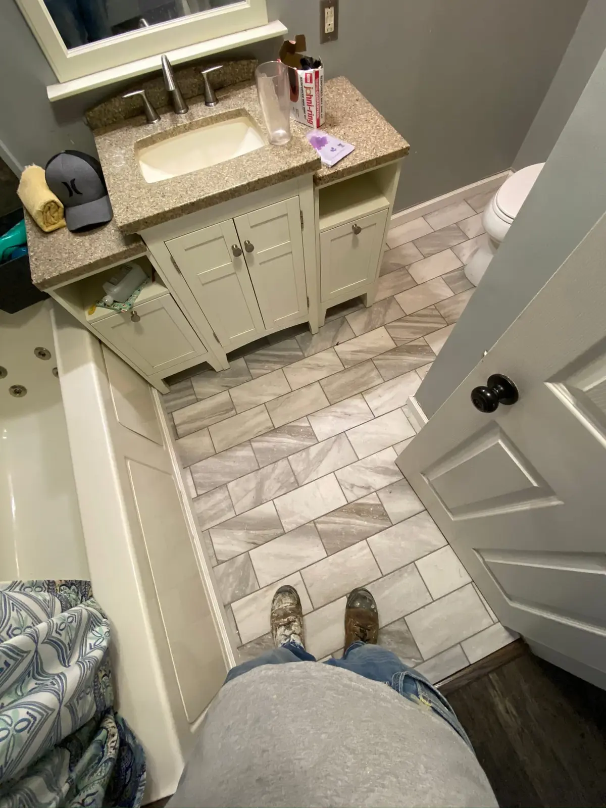 Bathroom Tile and Laundry Plank Floors — finished photo 2