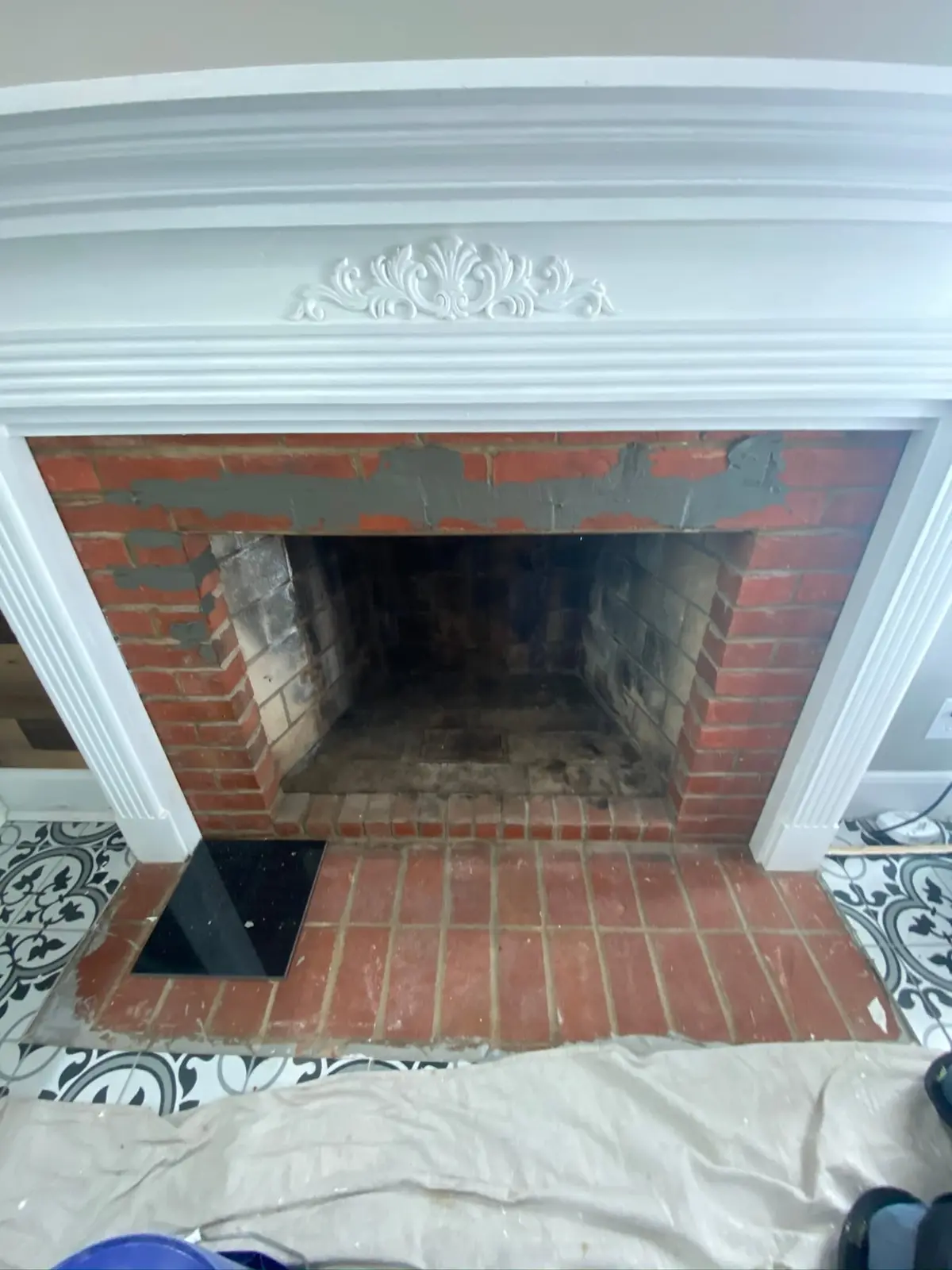 Before — Fireplace Surround and Hearth