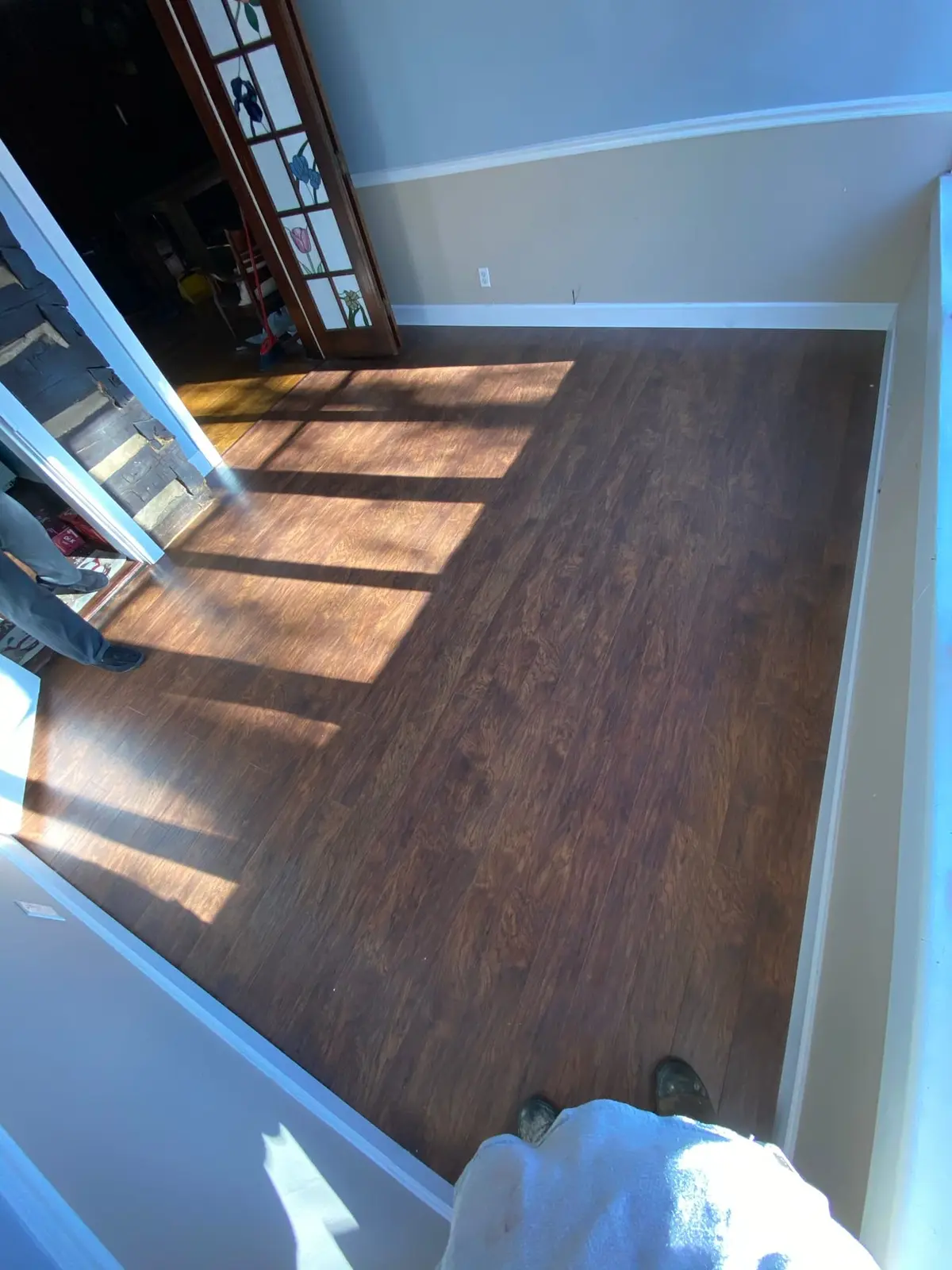 Sunroom Dark Plank Floor — finished photo 3
