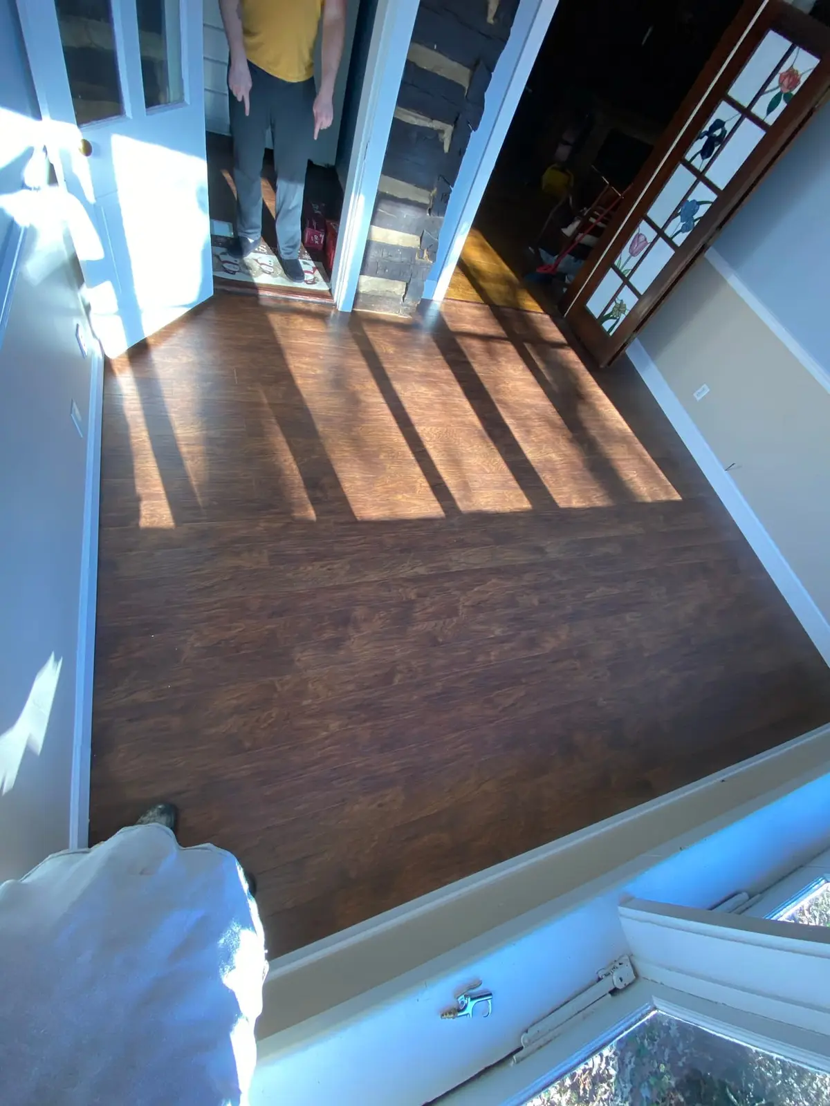 Sunroom Dark Plank Floor — finished photo 5