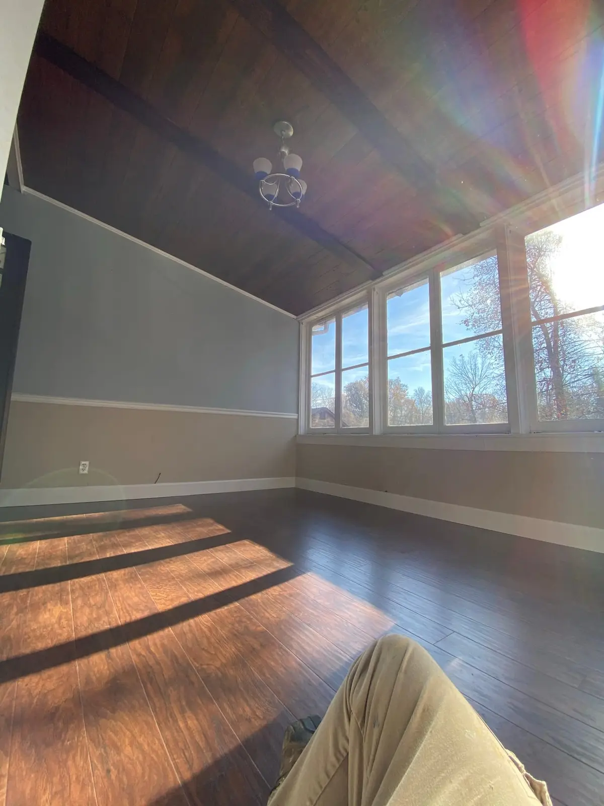 Sunroom Dark Plank Floor — finished photo 2