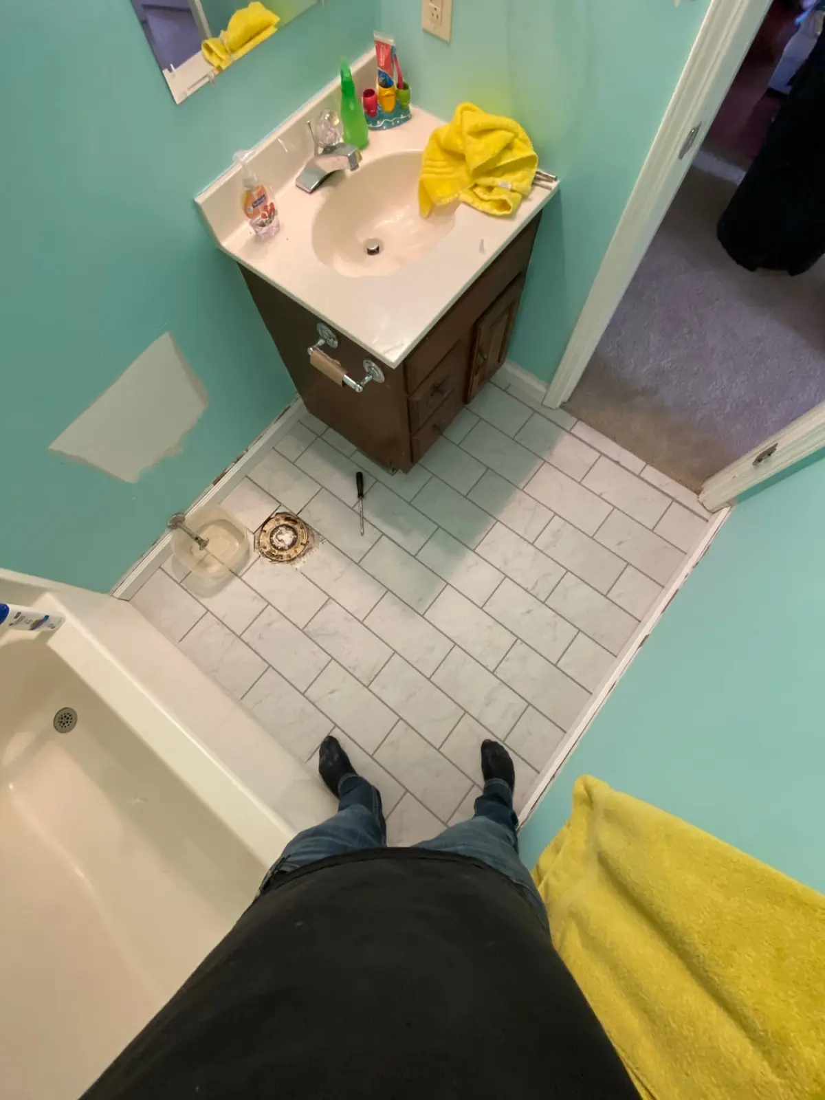Bathroom Floor Tile — finished photo 2
