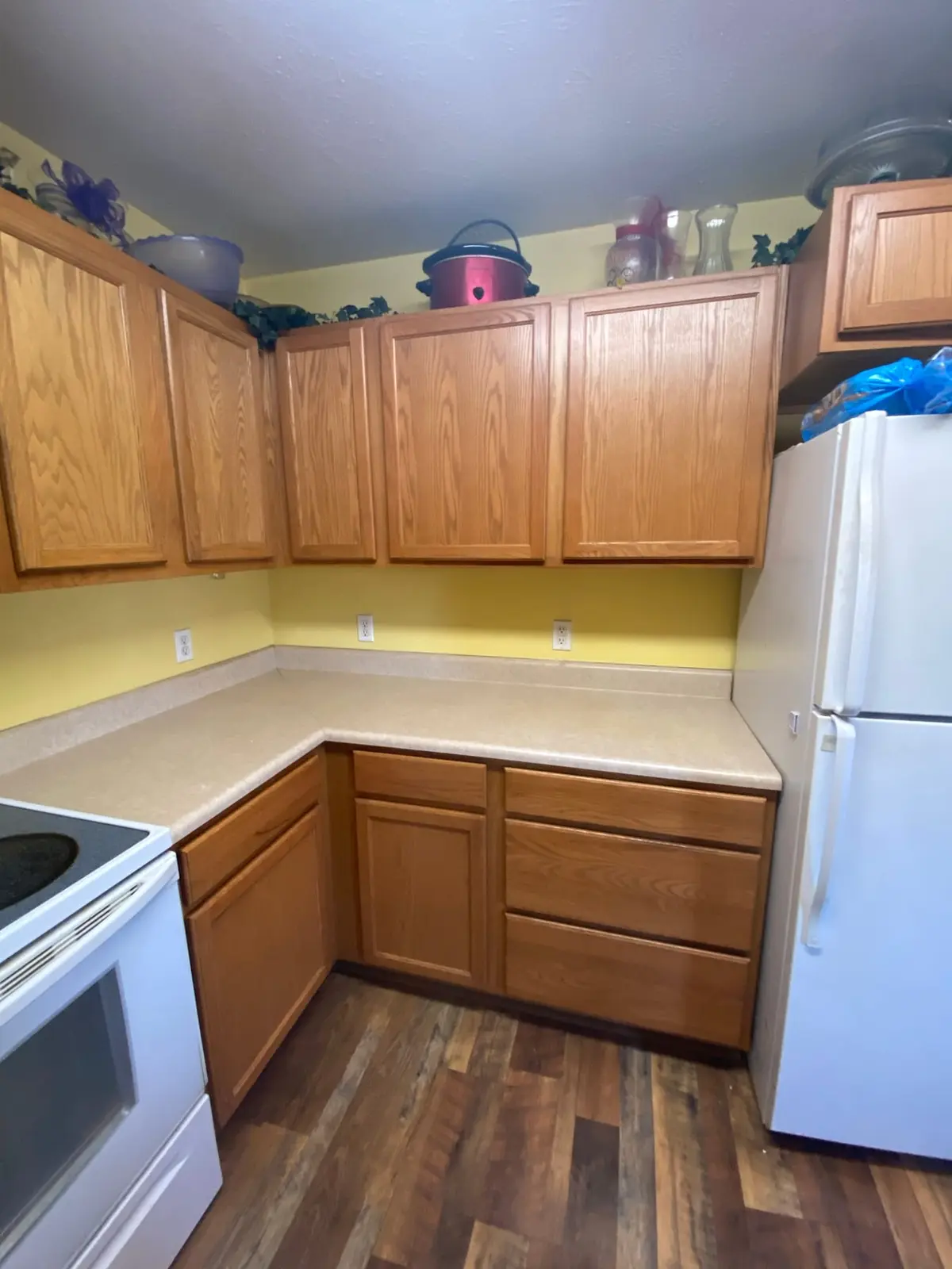 Kitchen Plank Floor and Subway Tile Backsplash — Progress photo 3