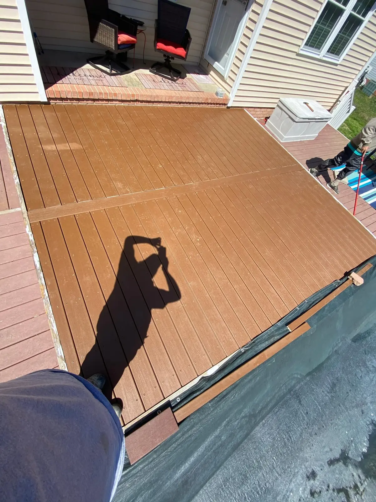 Pool Deck with White Railings