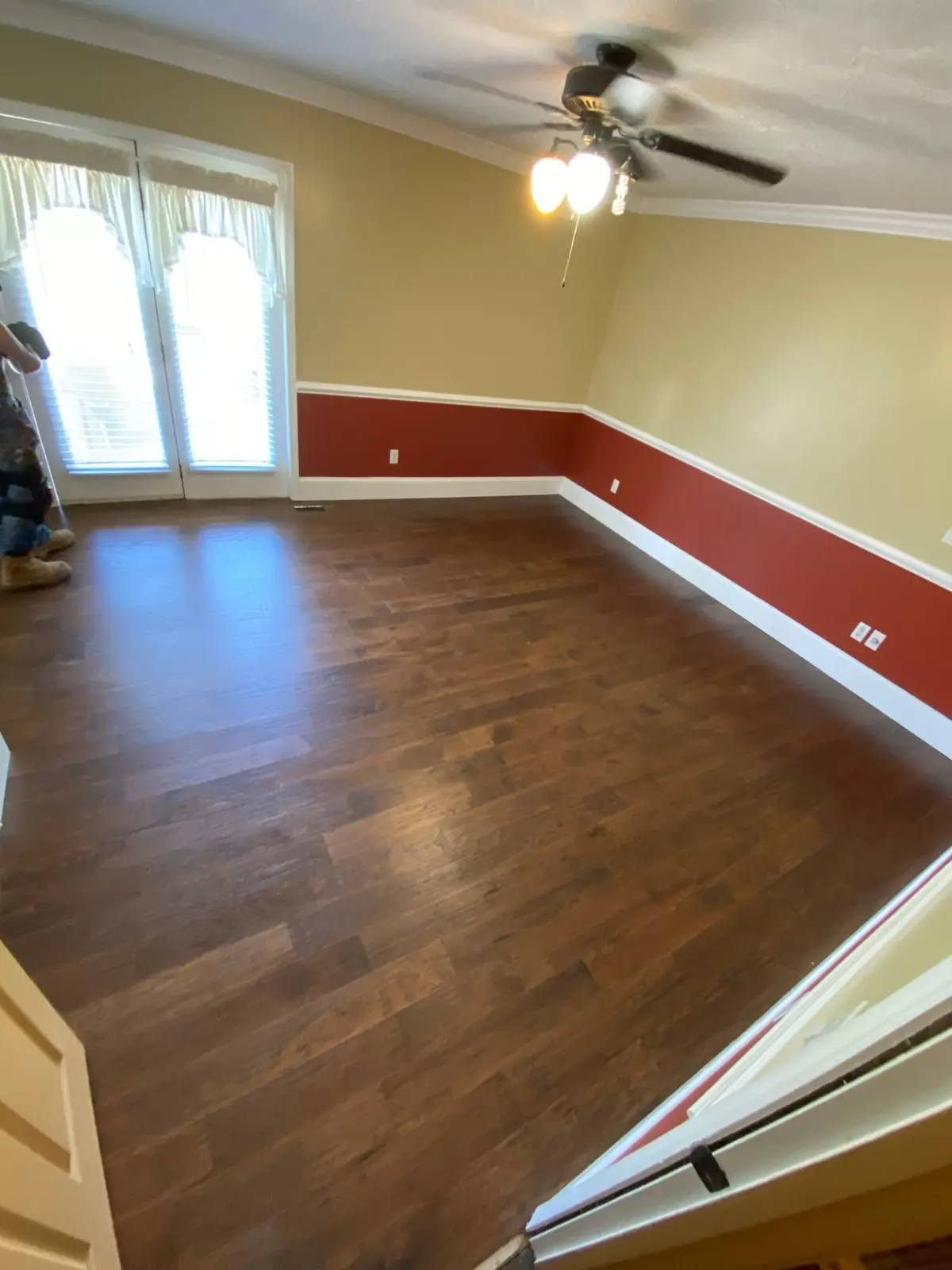 Dark Plank Floors with Wainscot — finished photo 2