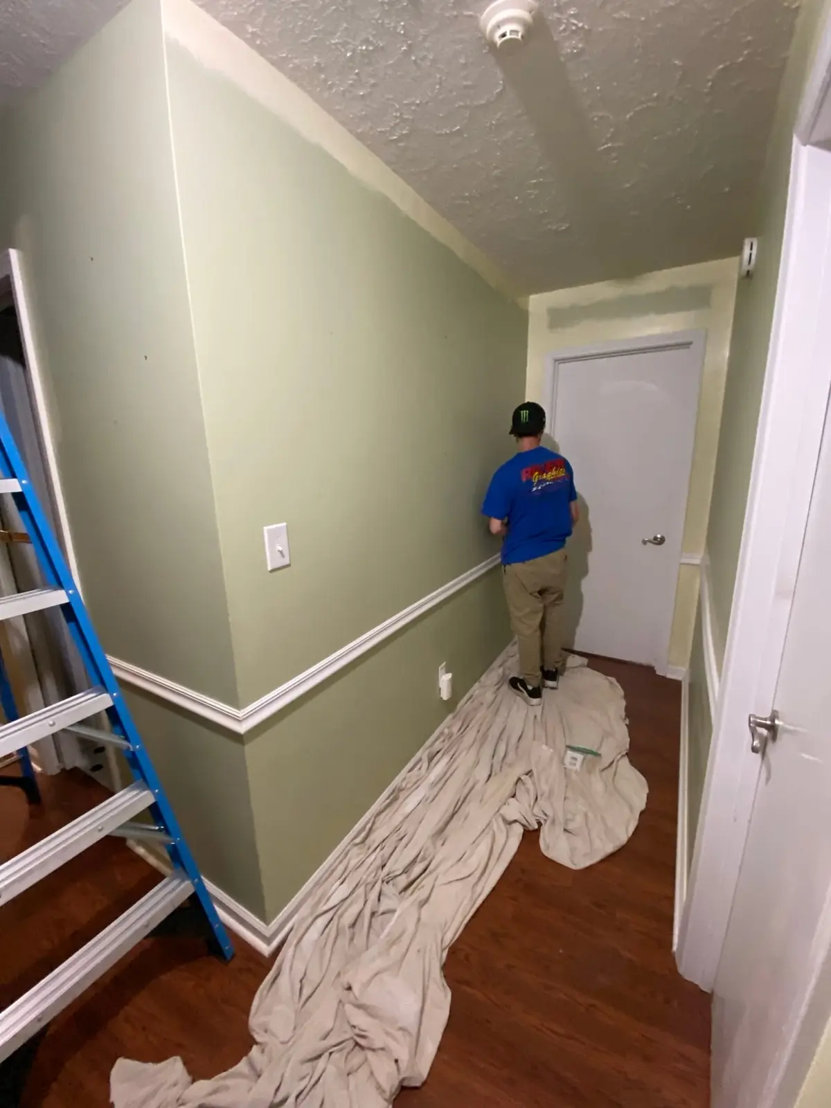 Hallway with Chair Rail — Progress photo 1