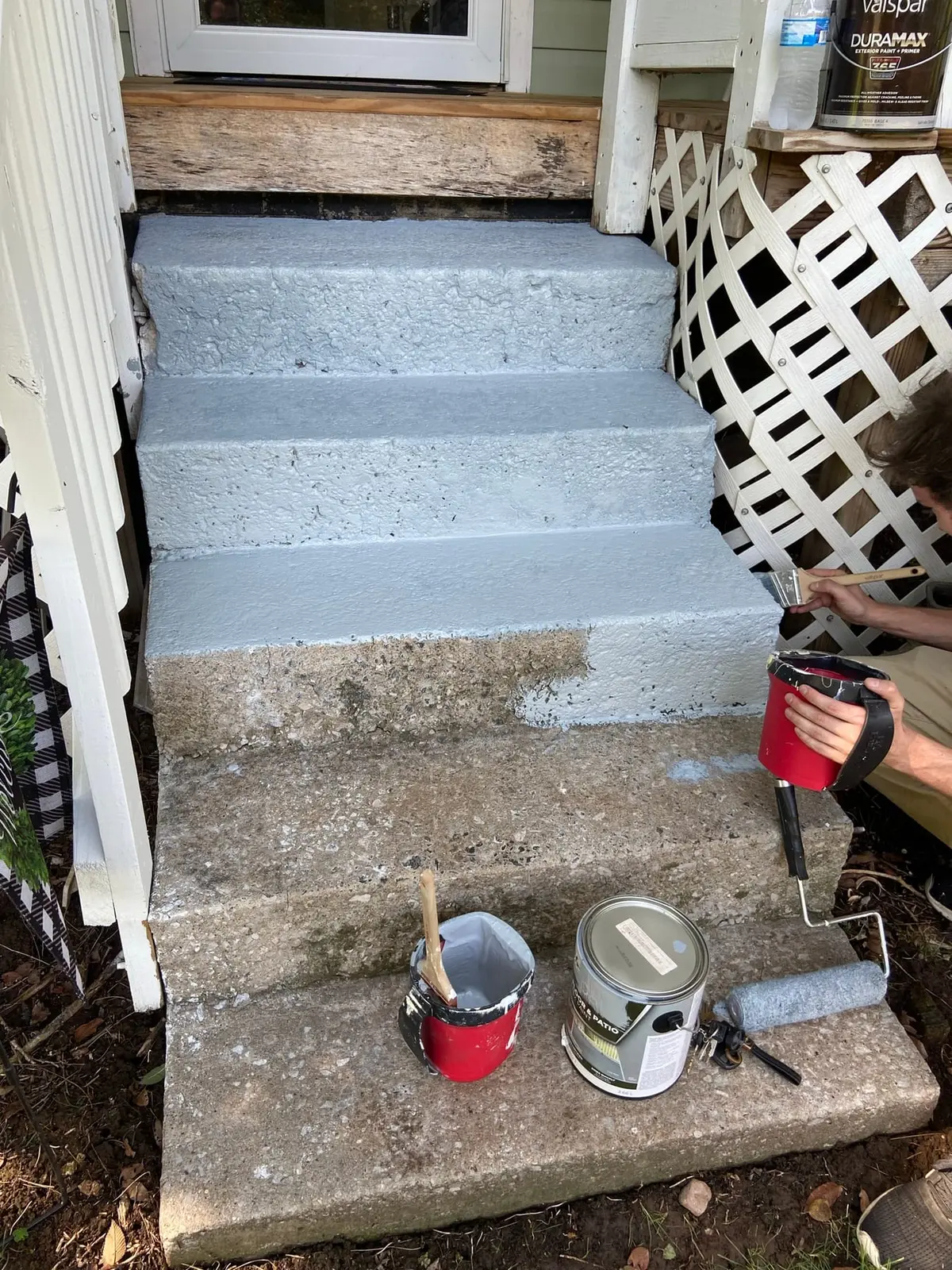Porch, Siding Trim and Concrete Steps — Progress photo 2