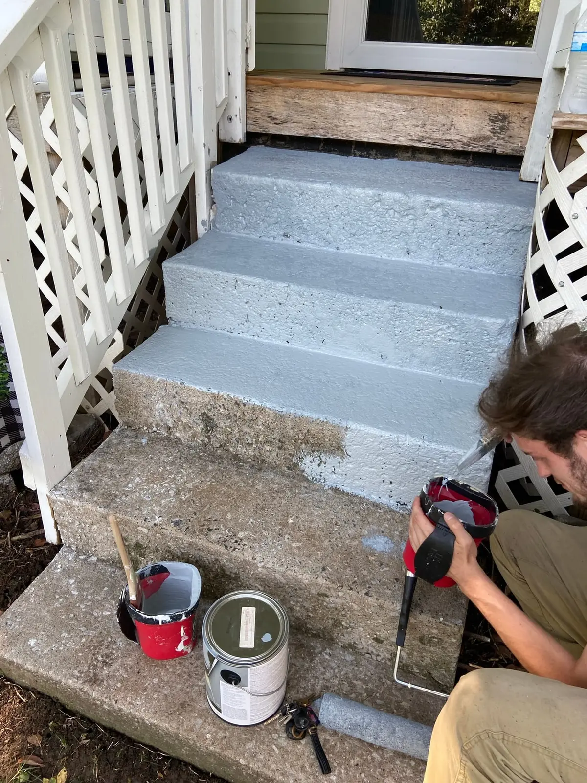 Porch, Siding Trim and Concrete Steps — Progress photo 3
