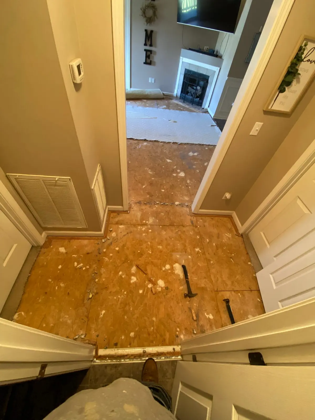 Living Areas Plank Floor in Occupied Home — Progress photo 1