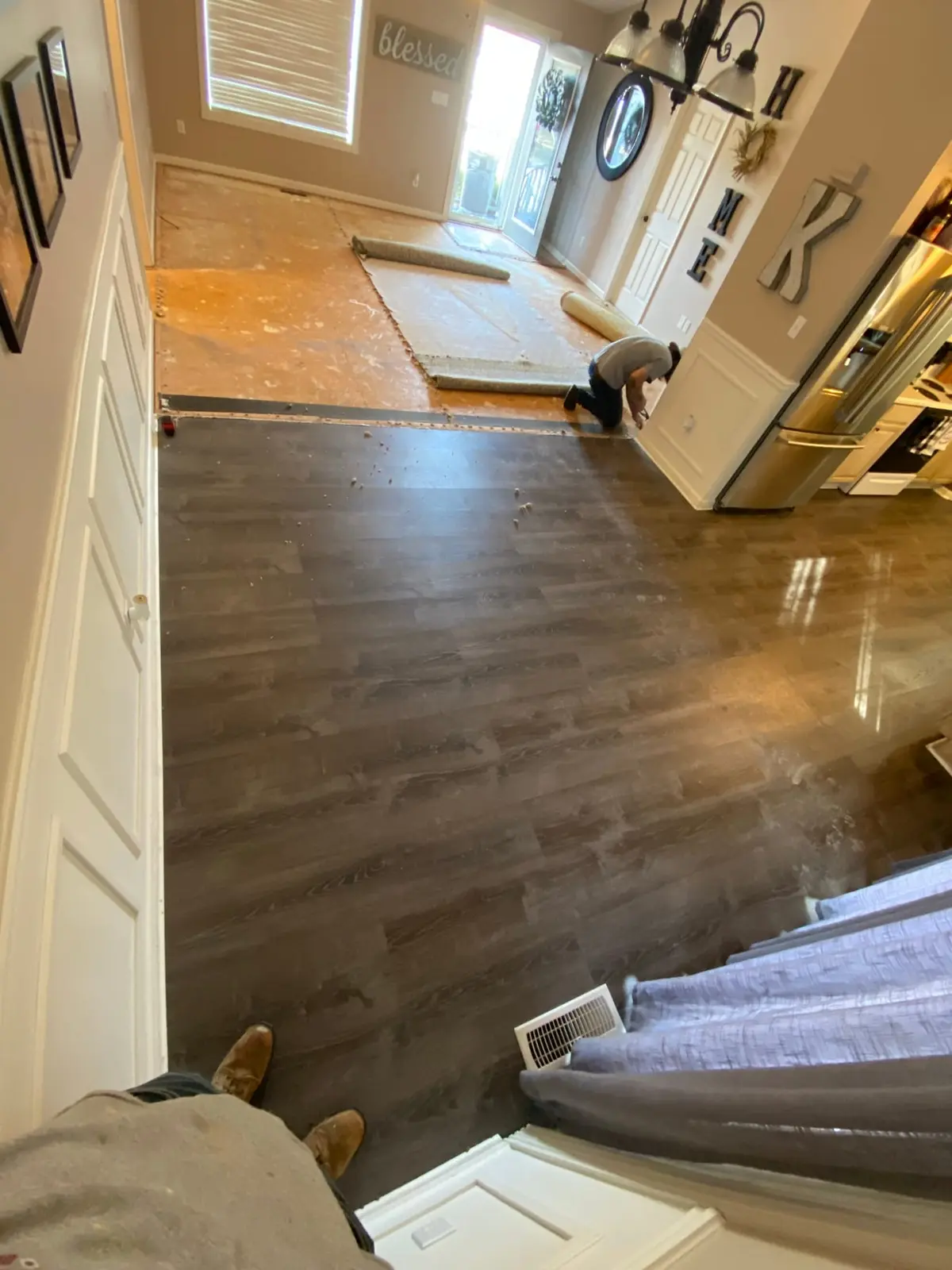 Living Areas Plank Floor in Occupied Home — Progress photo 3