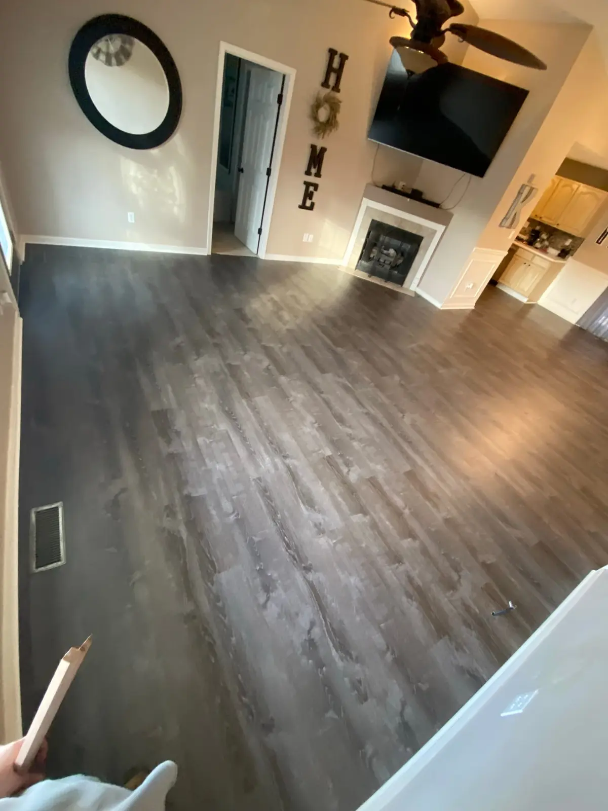 Living Areas Plank Floor in Occupied Home