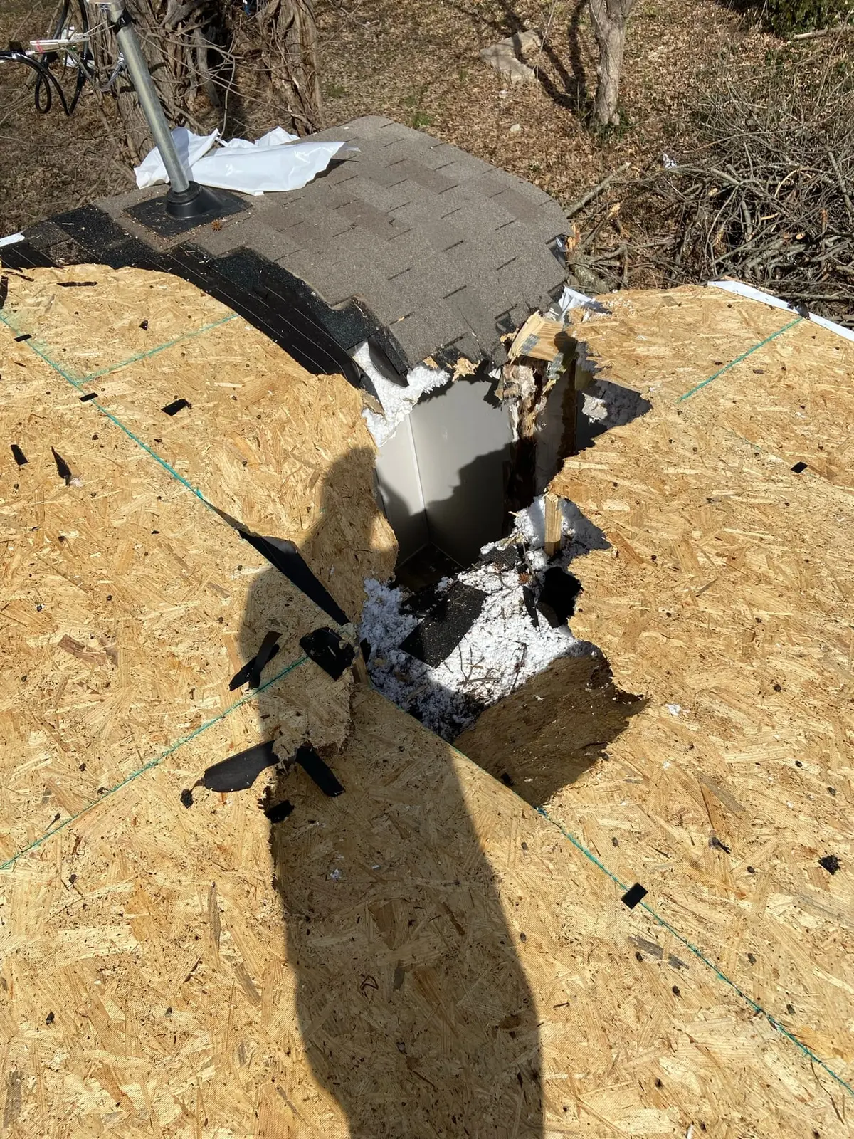 Storm Damage Roof Rebuild After Tree Fall — Progress photo 2