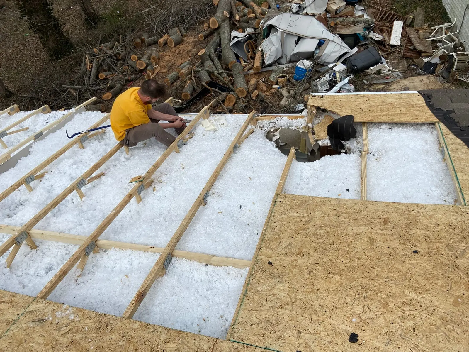 Storm Damage Roof Rebuild After Tree Fall — progress photo 3