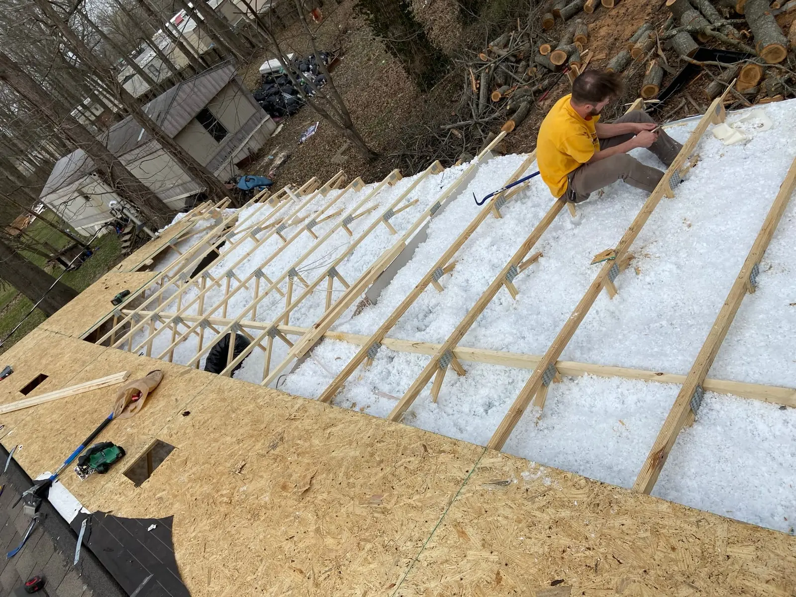 Storm Damage Roof Rebuild After Tree Fall — Progress photo 3