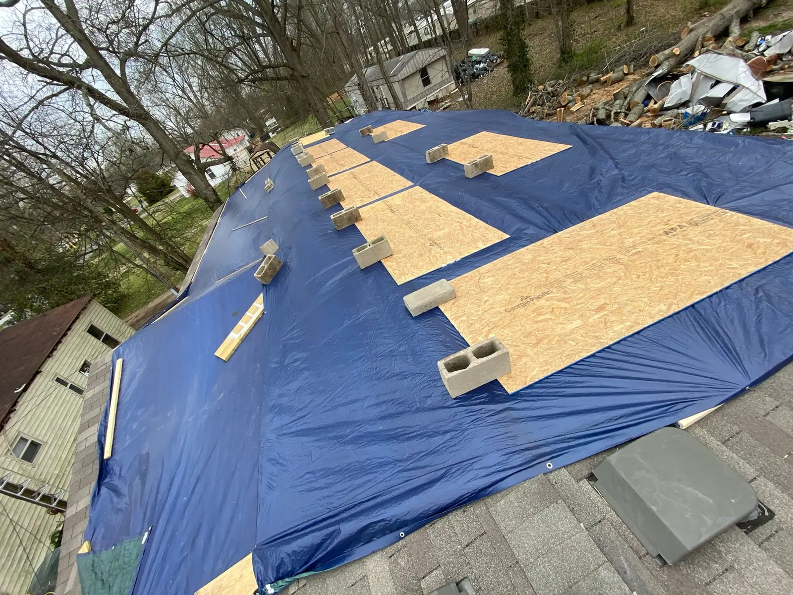 Storm Damage Roof Rebuild After Tree Fall — Progress photo 5