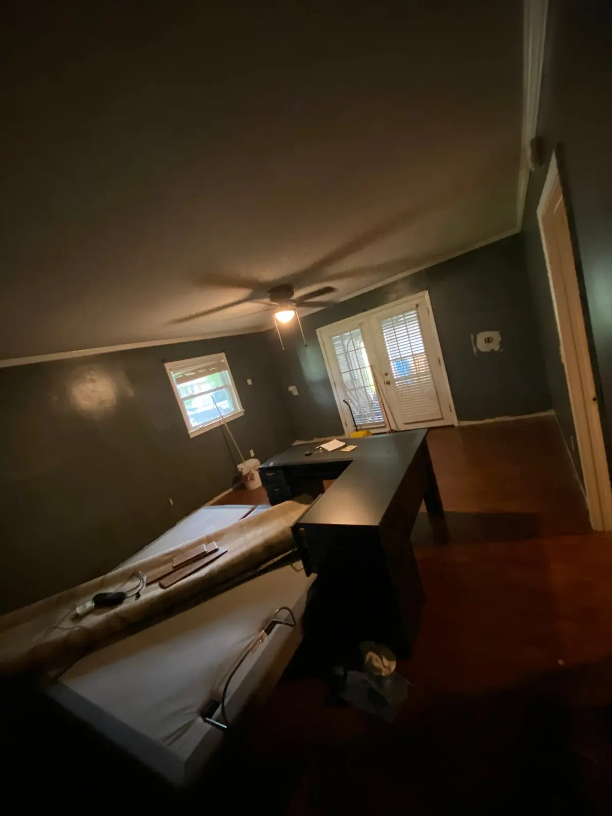 Charcoal Bedroom with New Plank Floor — Progress photo 3