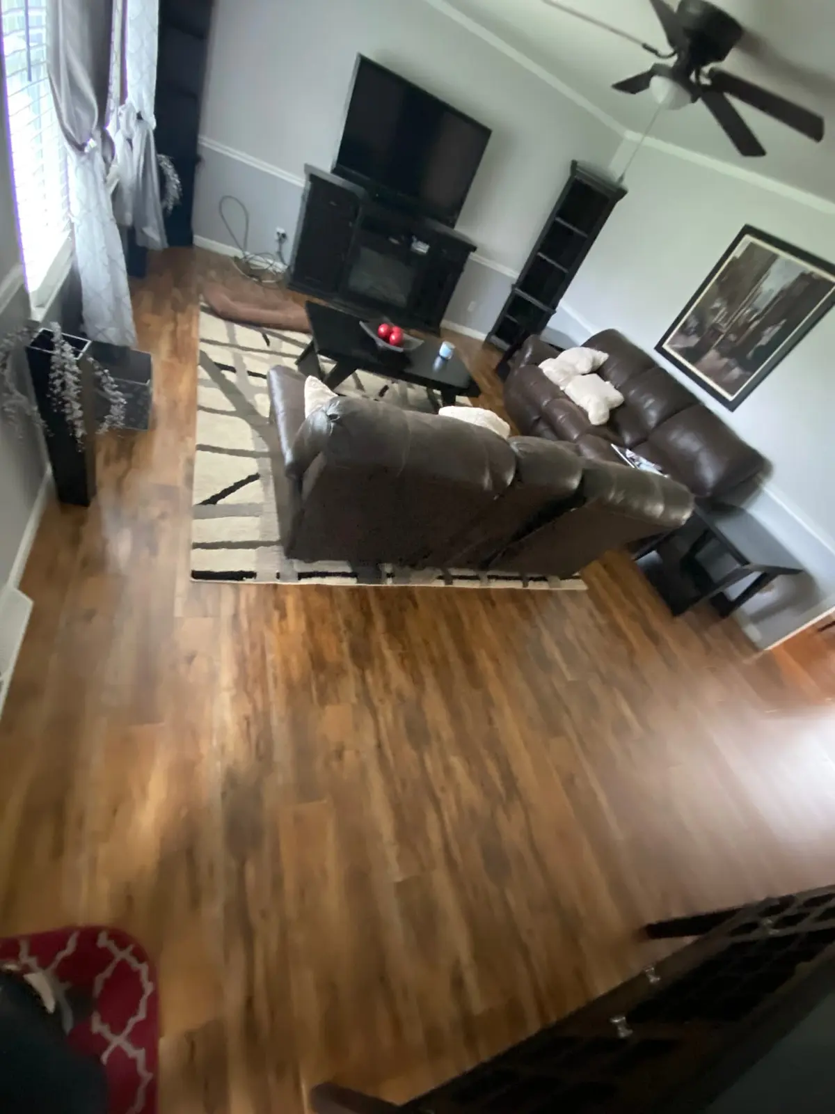 Charcoal Bedroom with New Plank Floor — finished photo 7
