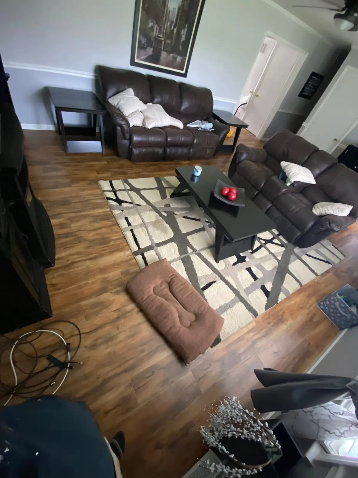Charcoal Bedroom with New Plank Floor — finished photo 10