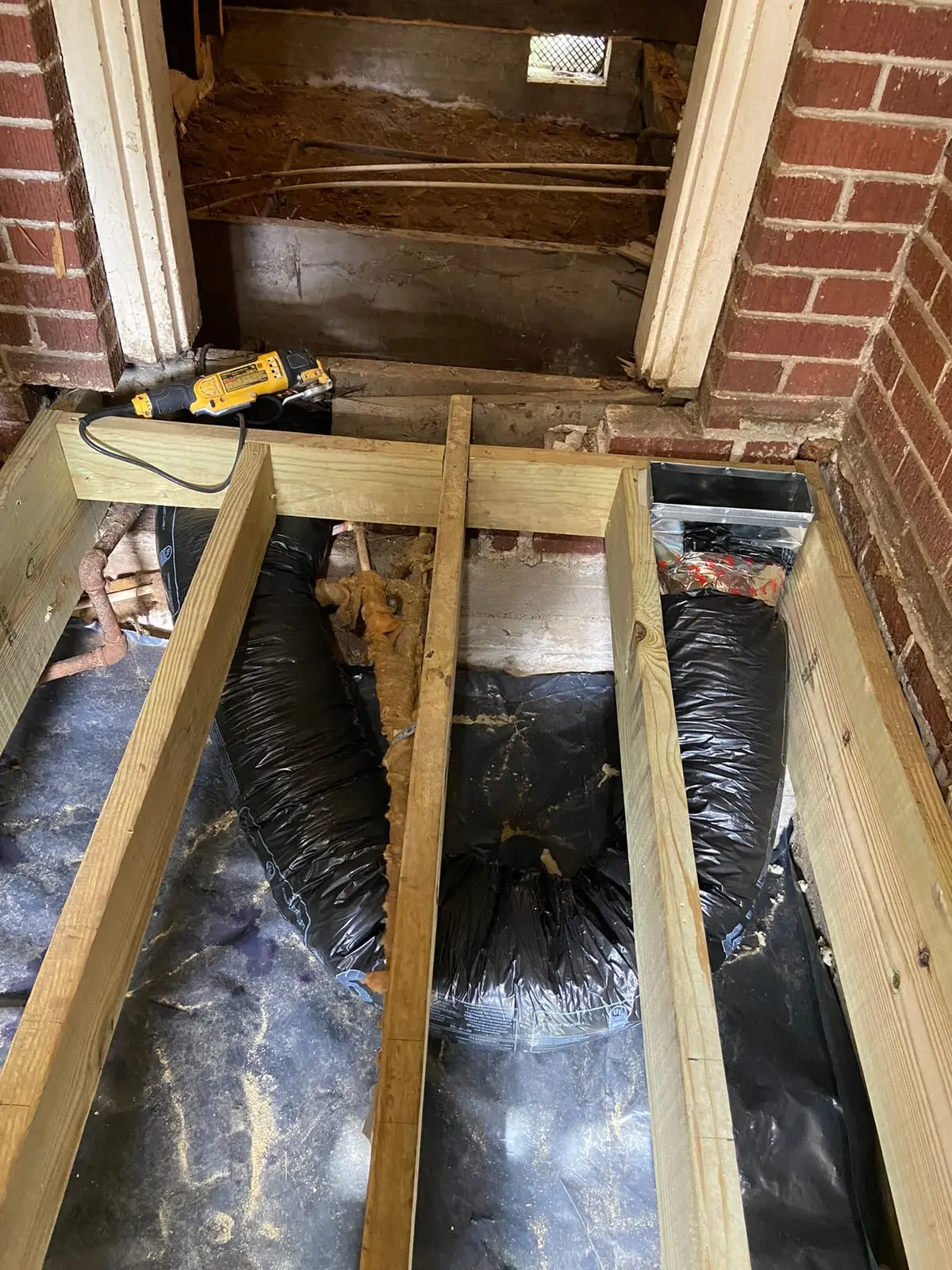 Floor Joist and Subfloor Rebuild, Brick-Wall Room — progress photo 5