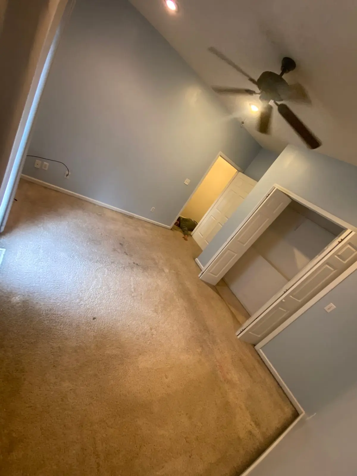 New Floors, Paint and Stacked-Stone Fireplace — Before photo 21