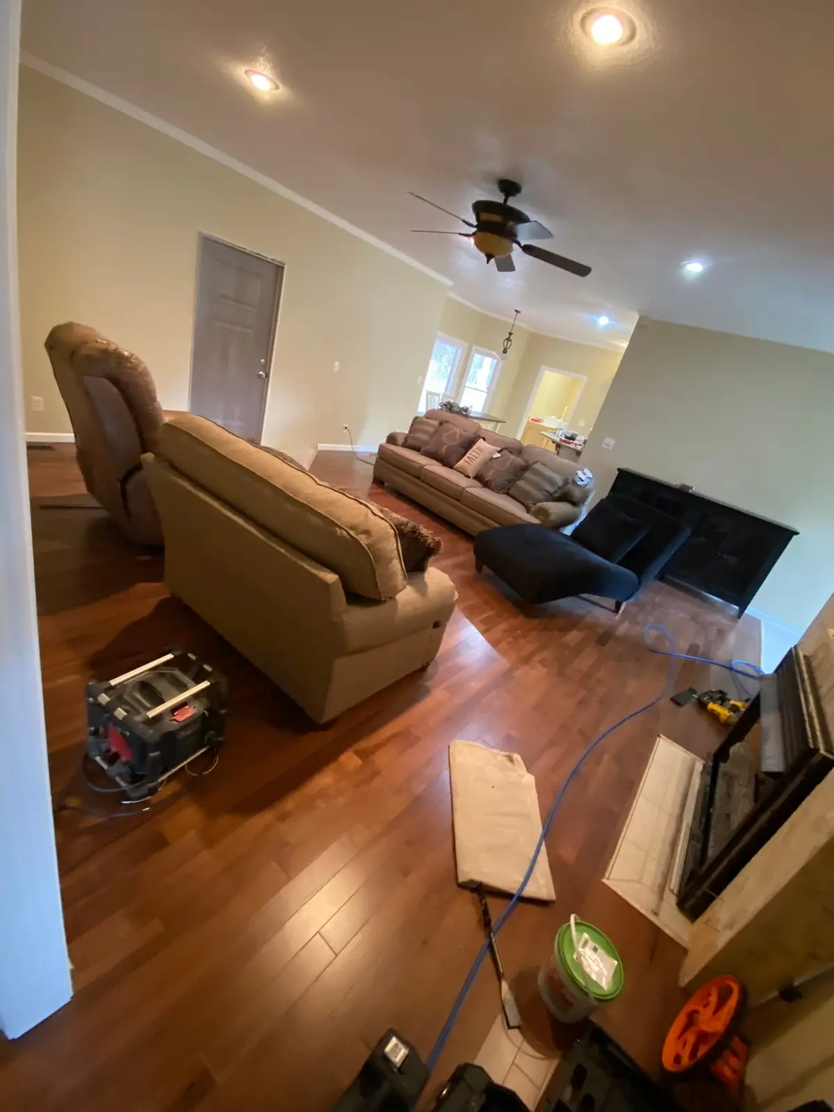 New Floors, Paint and Stacked-Stone Fireplace — Progress photo 11