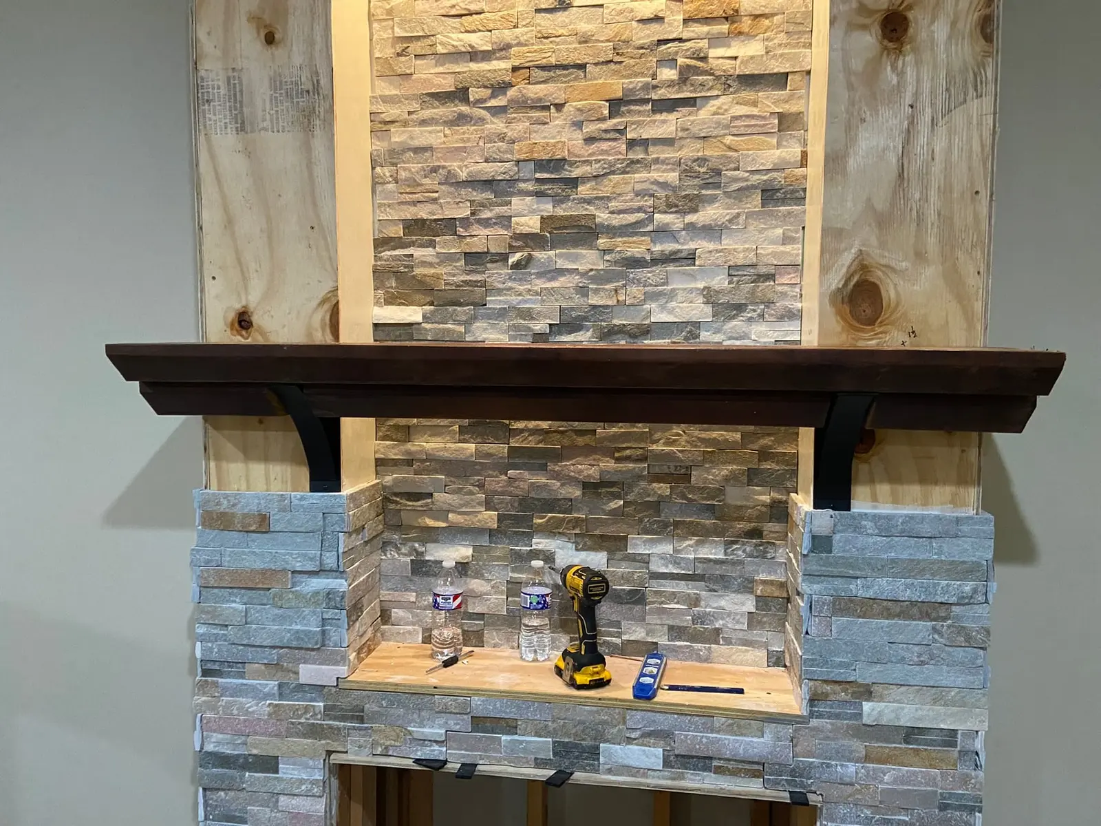 New Floors, Paint and Stacked-Stone Fireplace — Progress photo 16