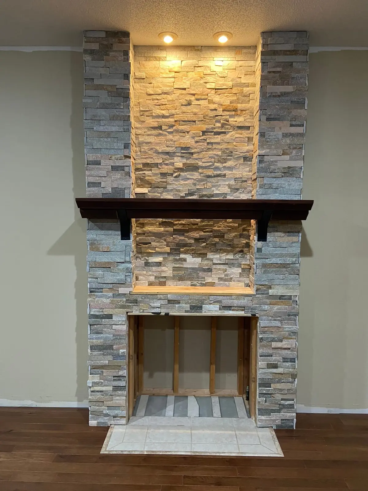New Floors, Paint and Stacked-Stone Fireplace — Progress photo 22