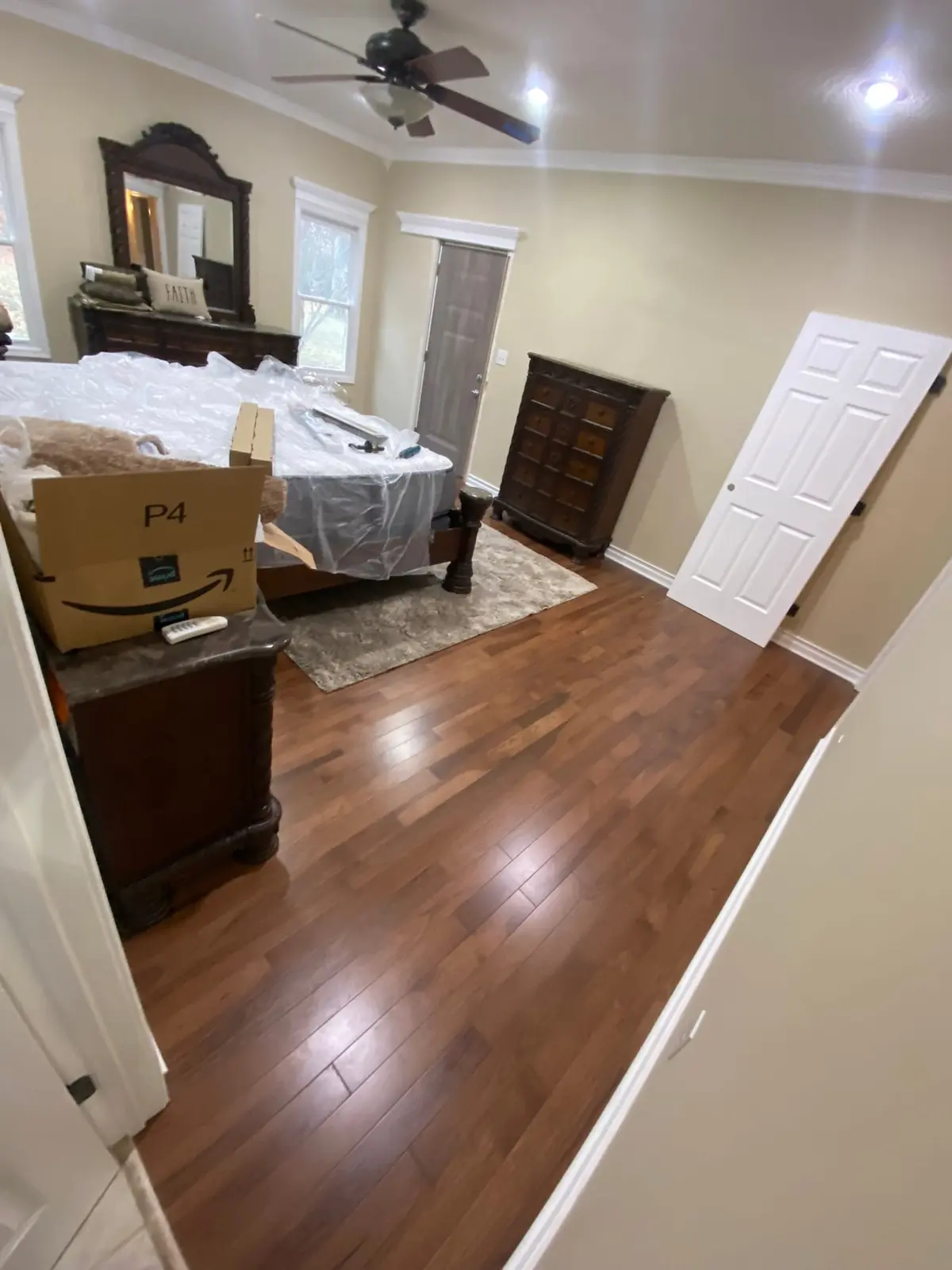 New Floors, Paint and Stacked-Stone Fireplace — finished photo 6