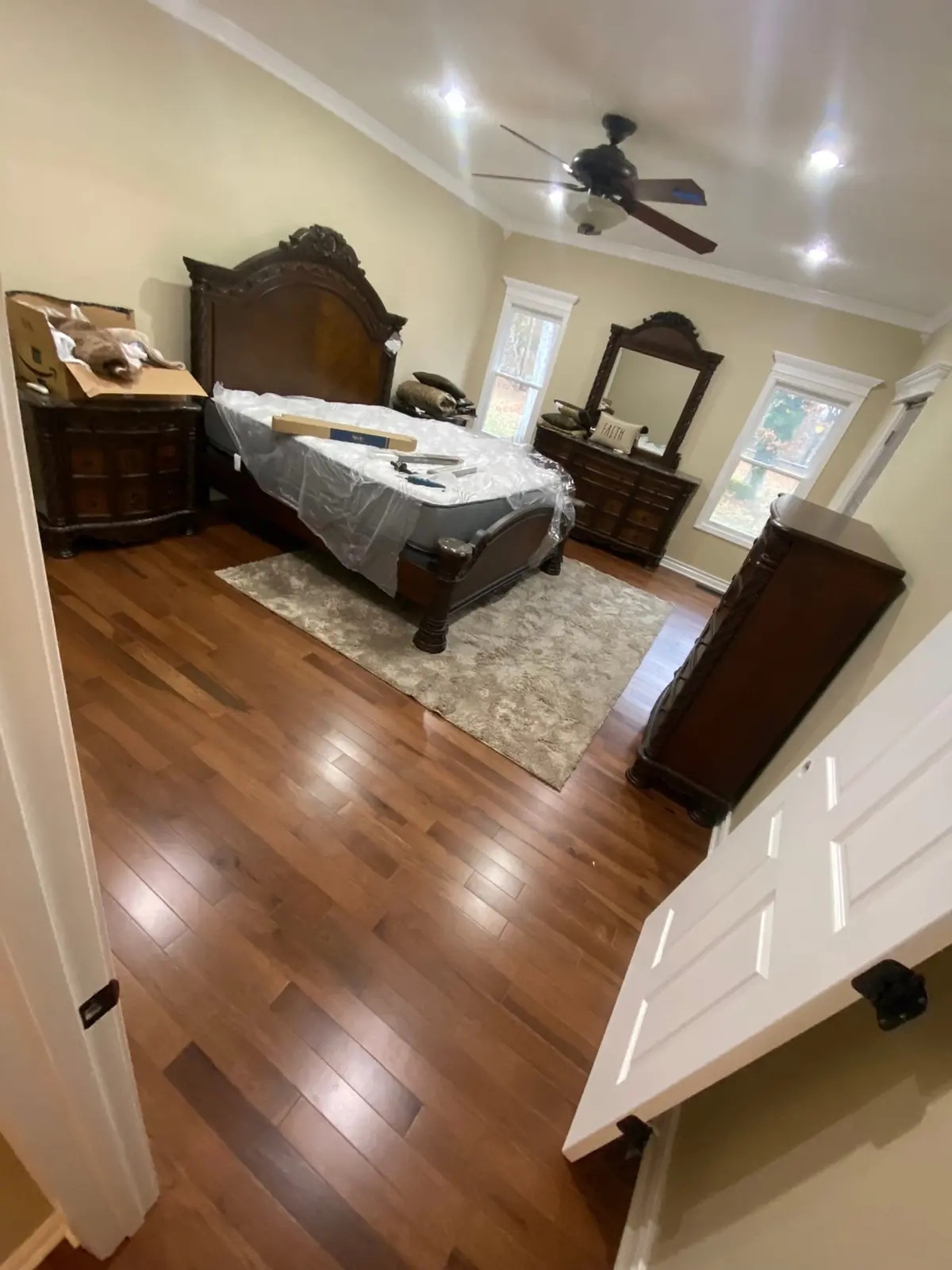 New Floors, Paint and Stacked-Stone Fireplace — finished photo 5