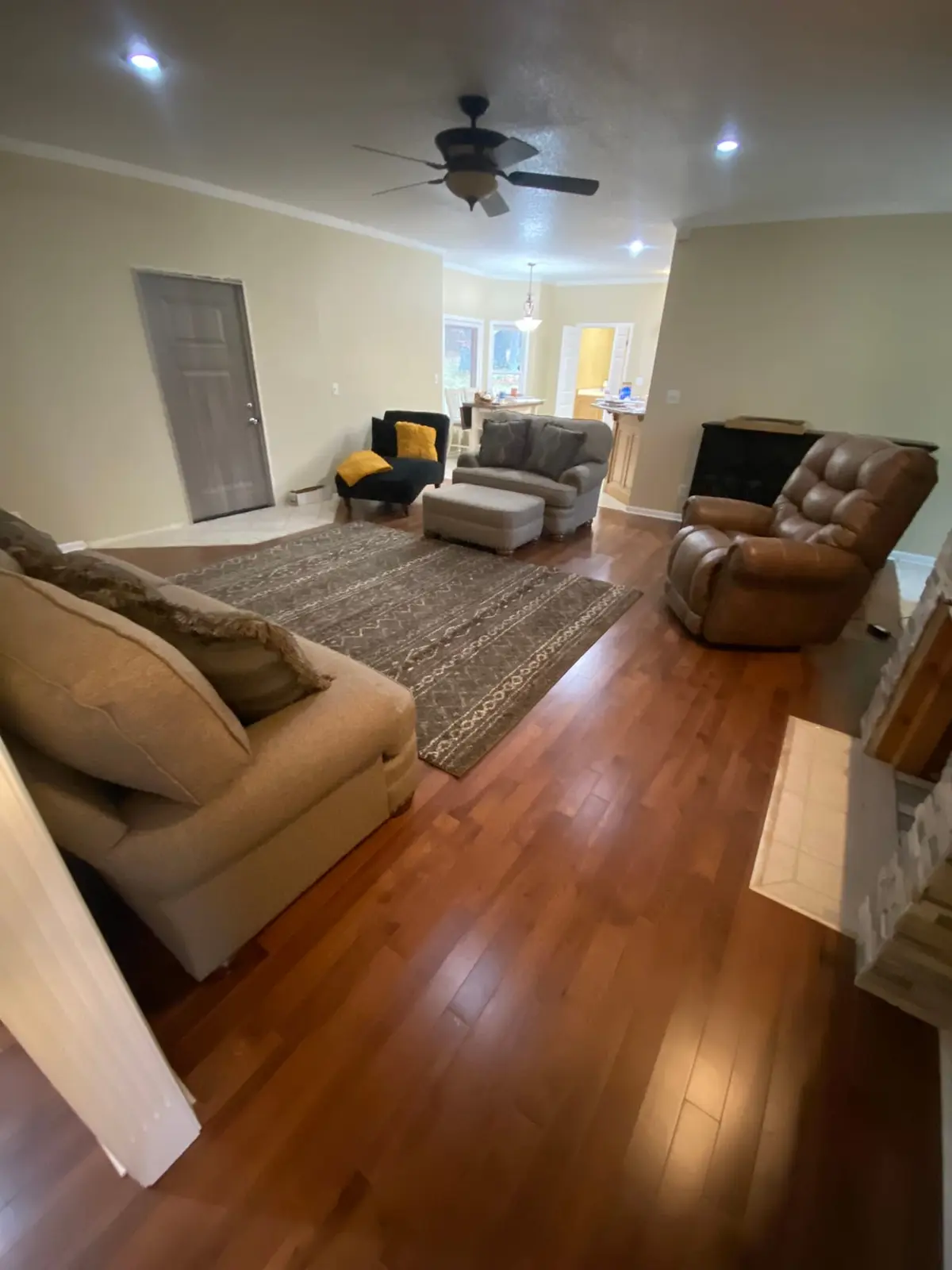 New Floors, Paint and Stacked-Stone Fireplace — finished photo 2