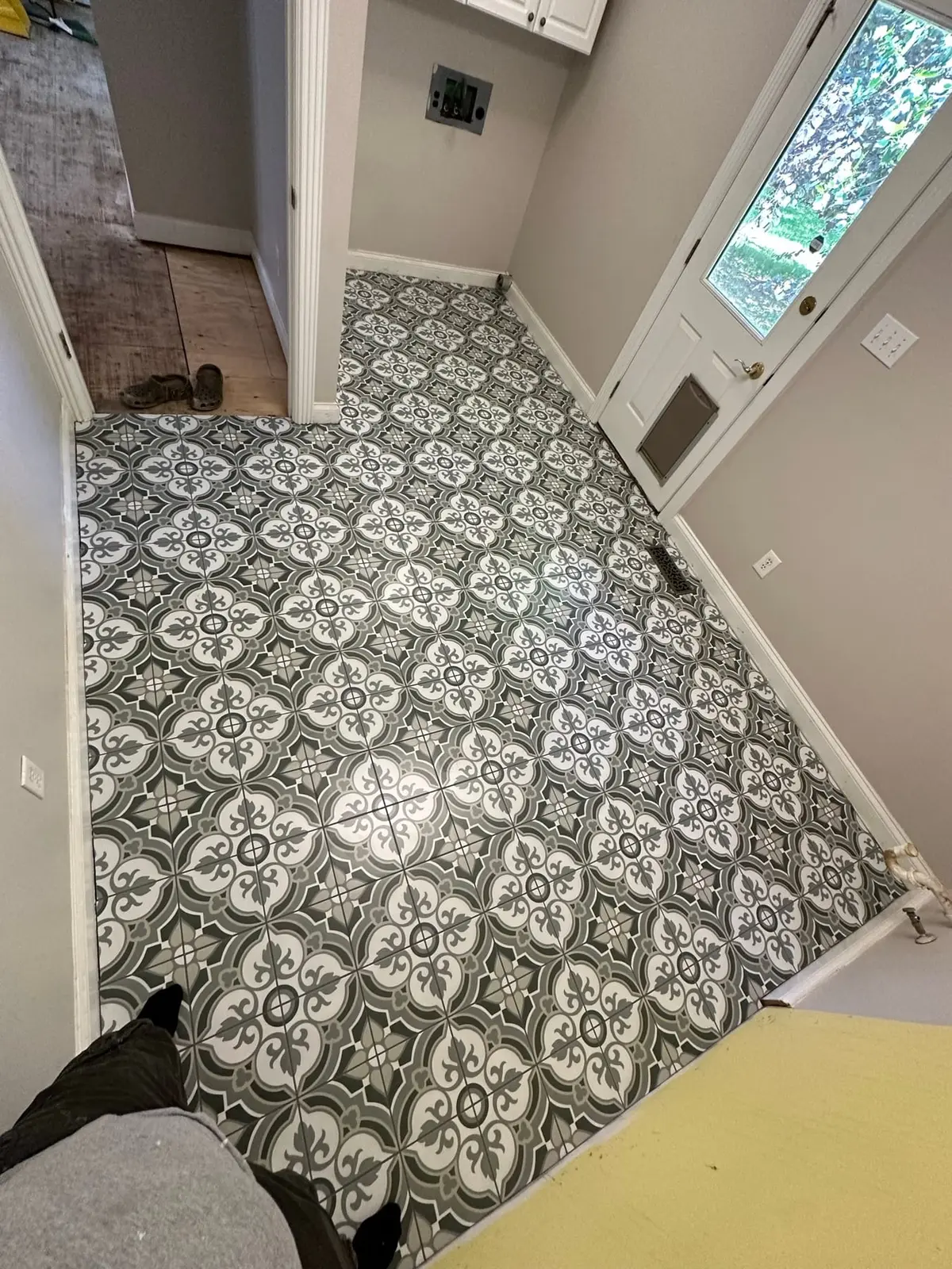 Patterned Floor Tile, Back Entry and Small Bath — finished photo 2