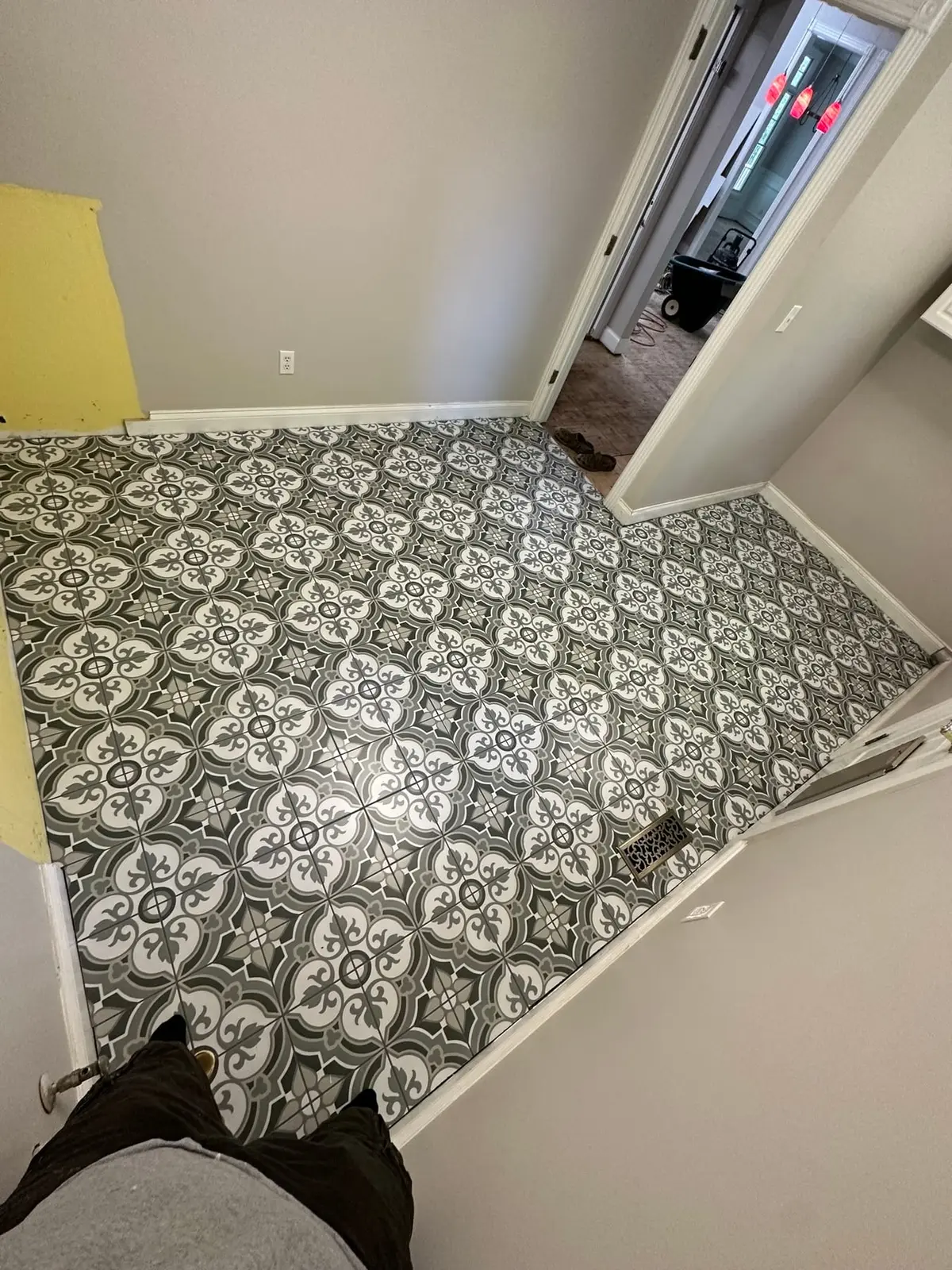 Patterned Floor Tile, Back Entry and Small Bath — finished photo 3