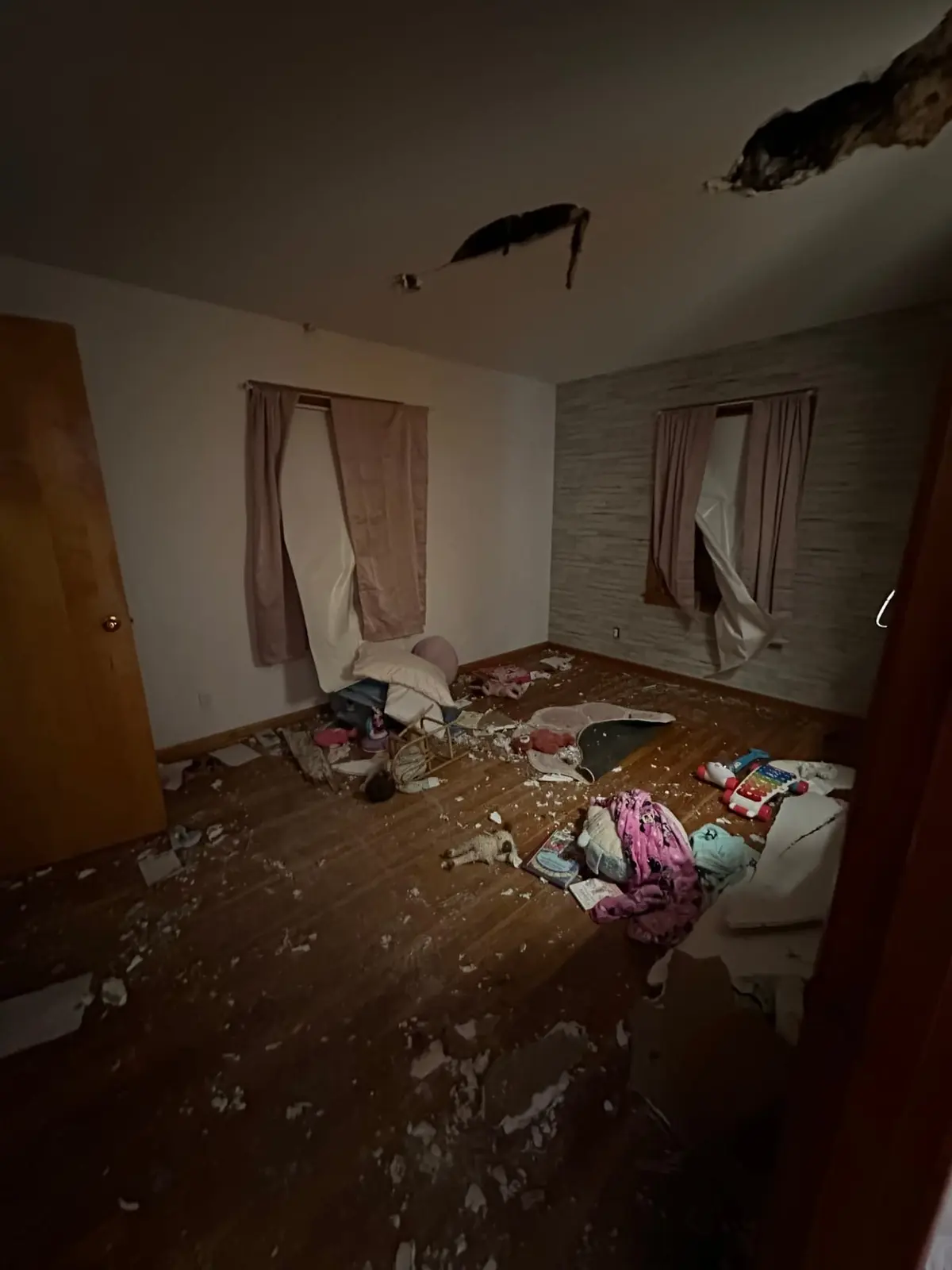 Storm-Damaged Brick Ranch Rebuilt with New Addition — Before photo 6