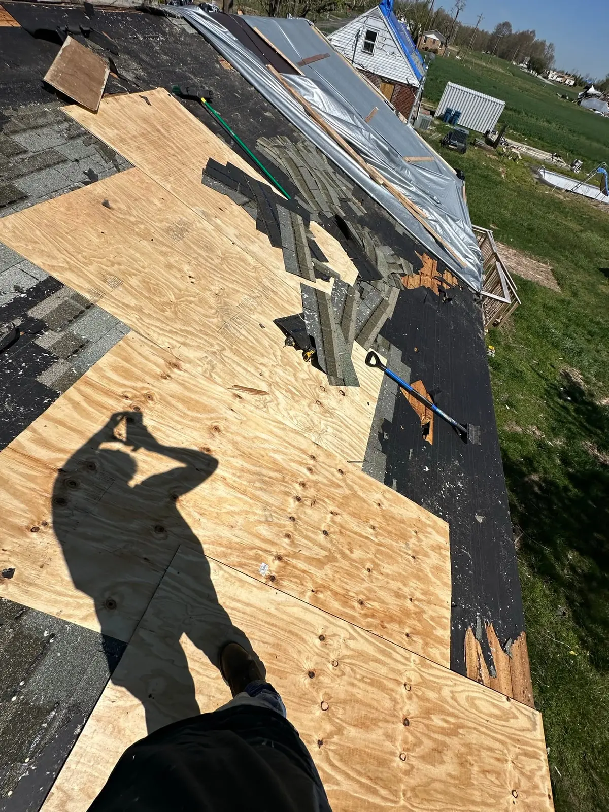Storm-Damaged Brick Ranch Rebuilt with New Addition — Progress photo 5