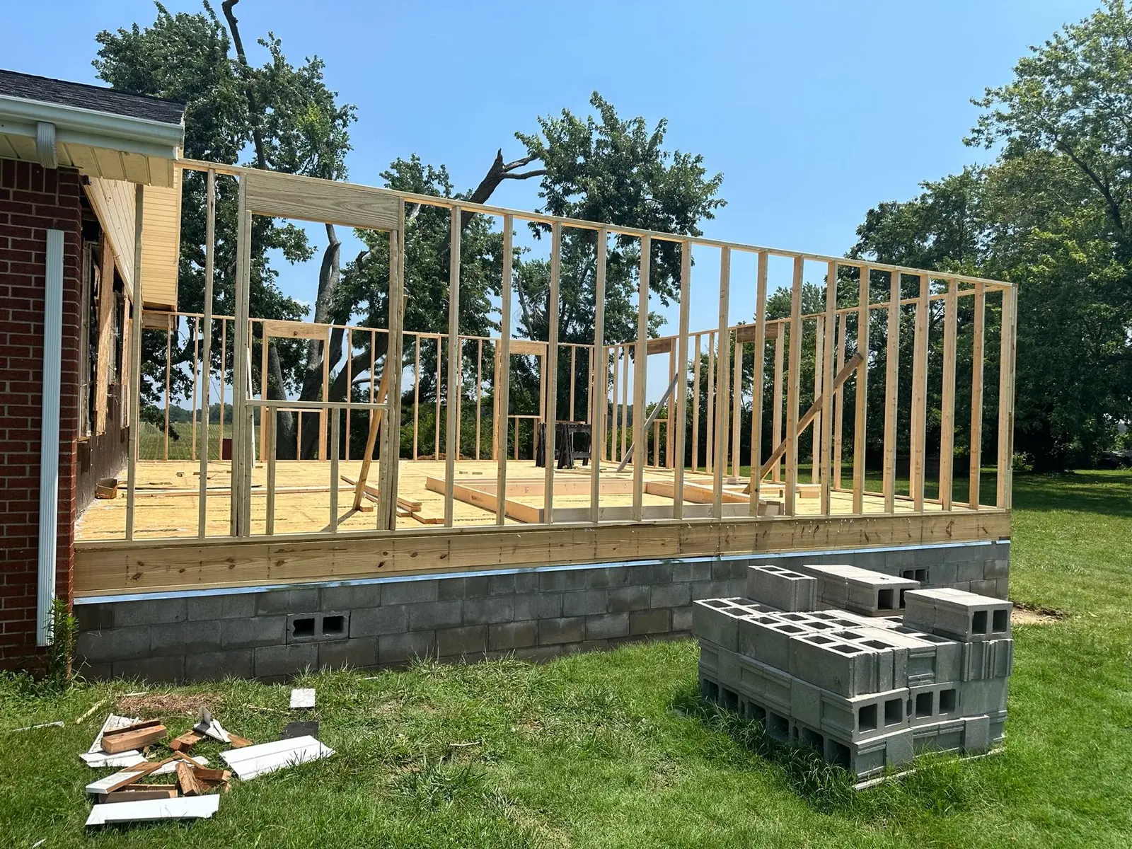 Storm-Damaged Brick Ranch Rebuilt with New Addition — Progress photo 34