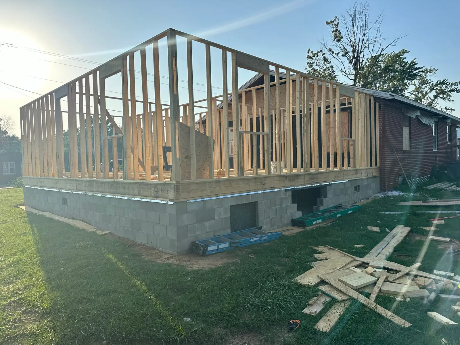 Storm-Damaged Brick Ranch Rebuilt with New Addition — Progress photo 43