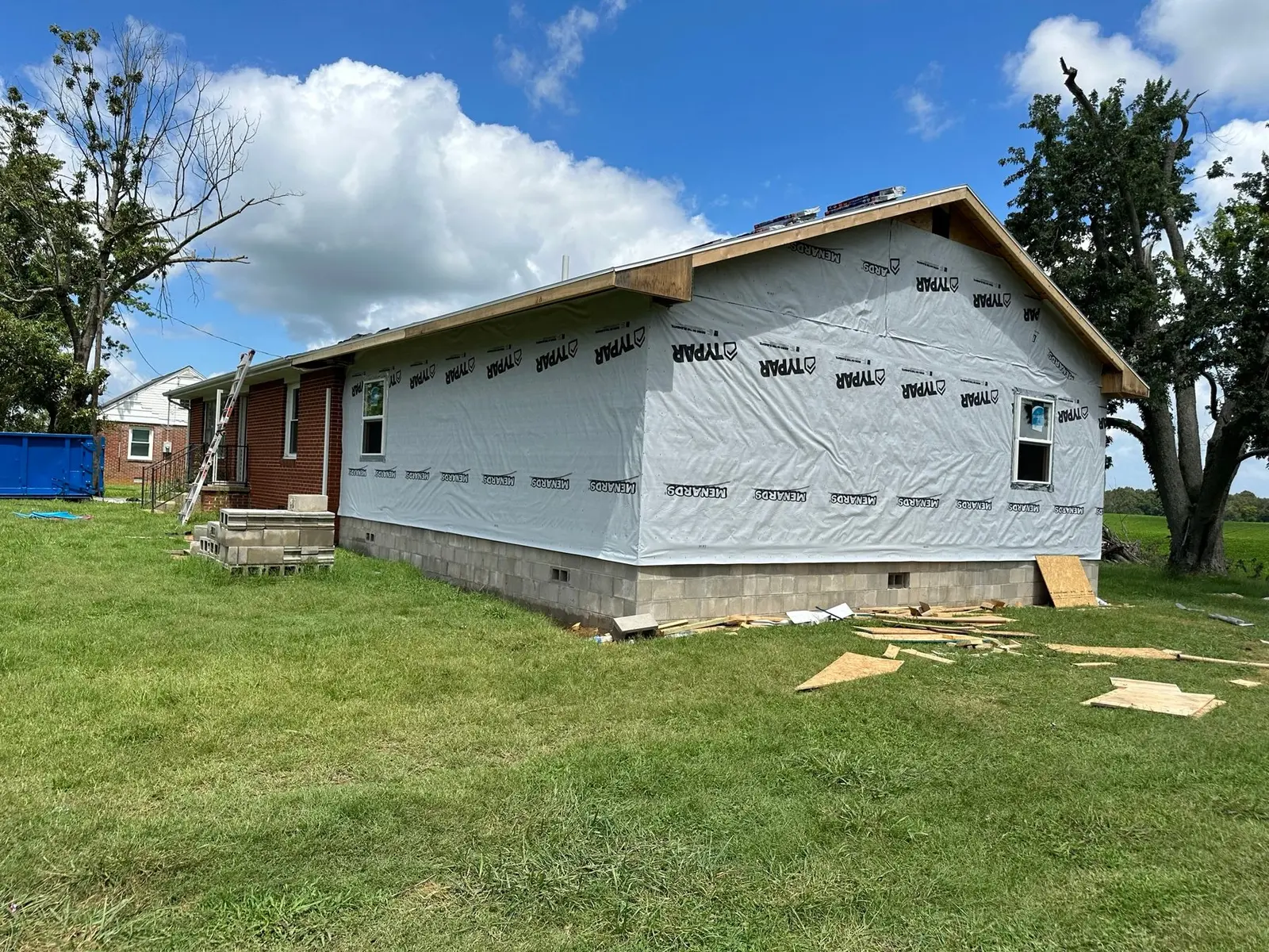 Storm-Damaged Brick Ranch Rebuilt with New Addition — Progress photo 57