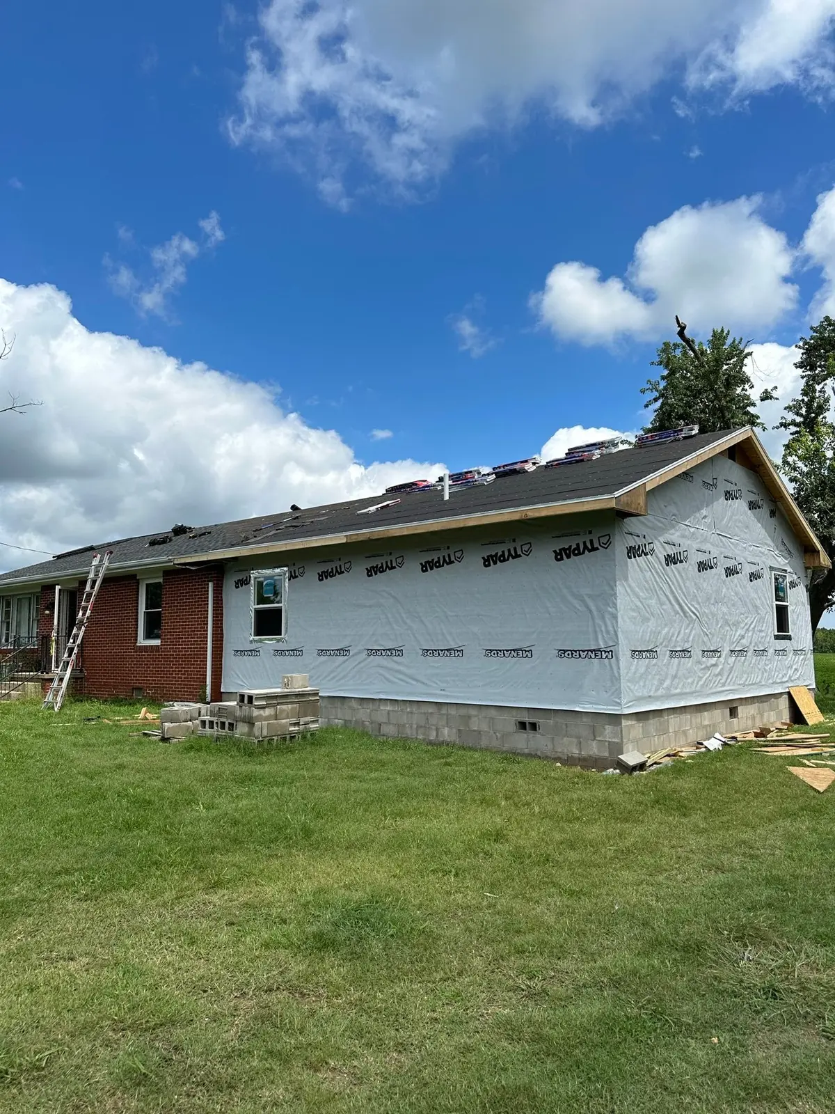 Storm-Damaged Brick Ranch Rebuilt with New Addition — Progress photo 58