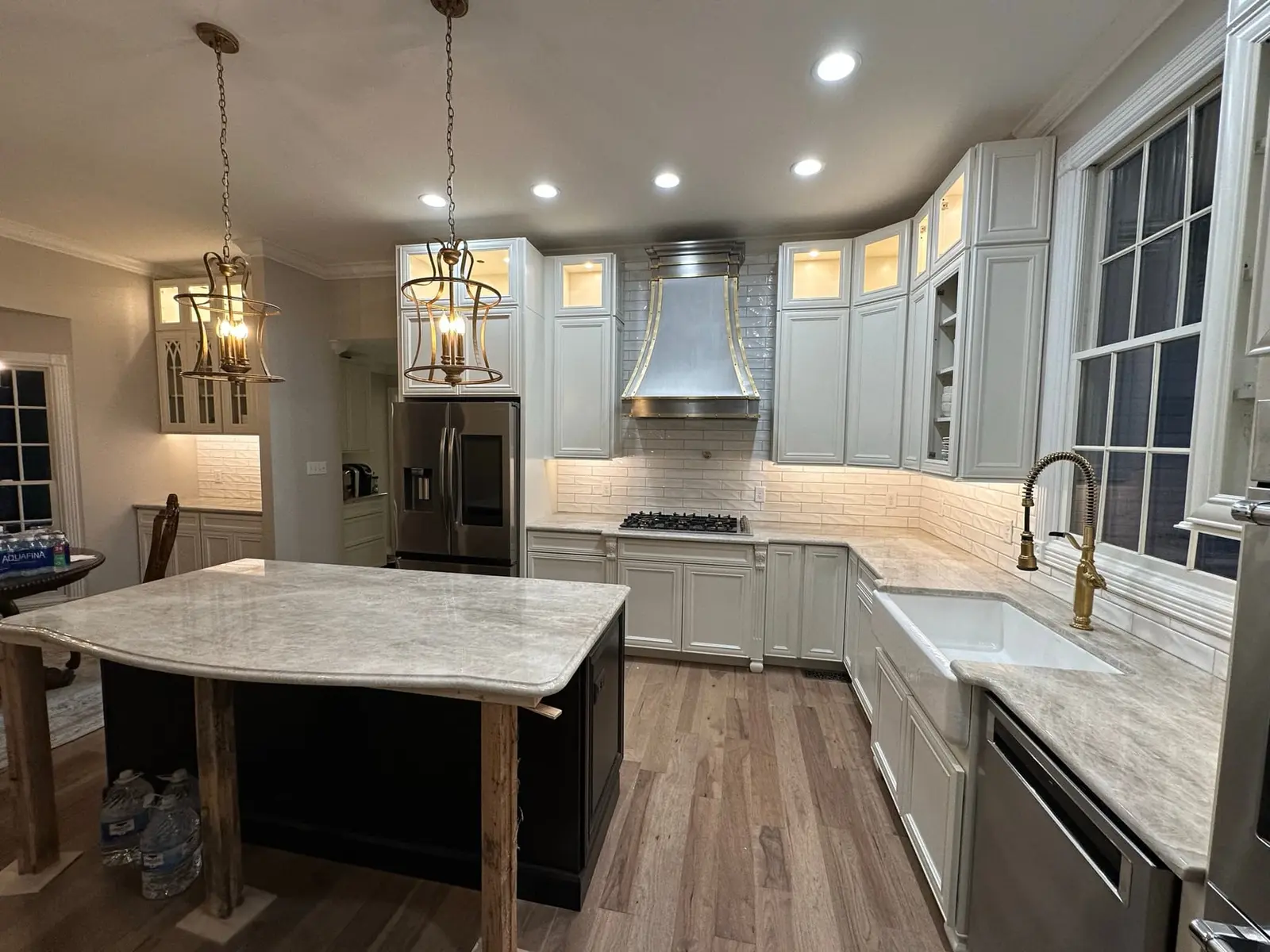 Kitchen Remodel with White Tile & Range Hood