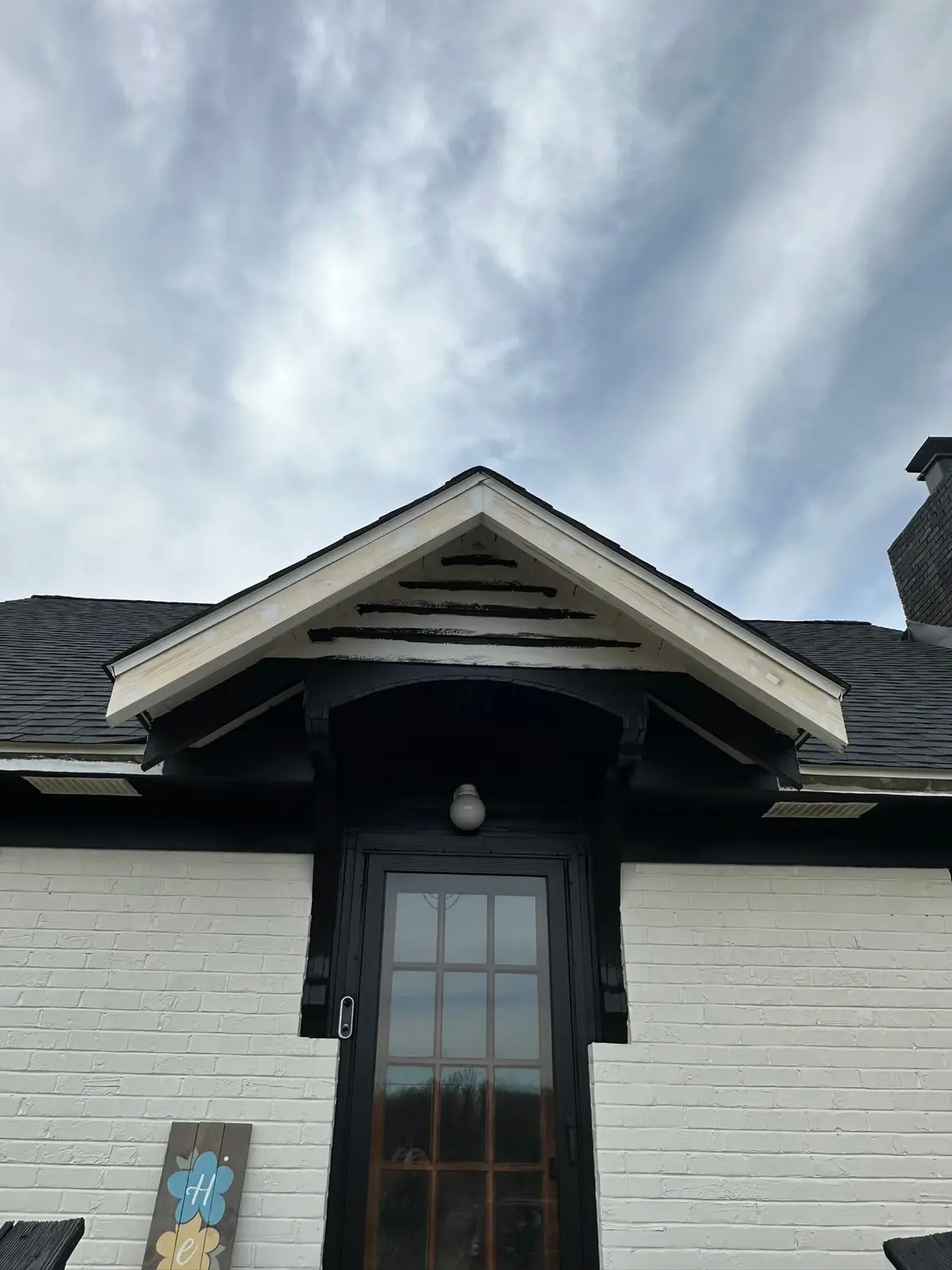 New Eave Returns on Painted Brick House — progress photo 2