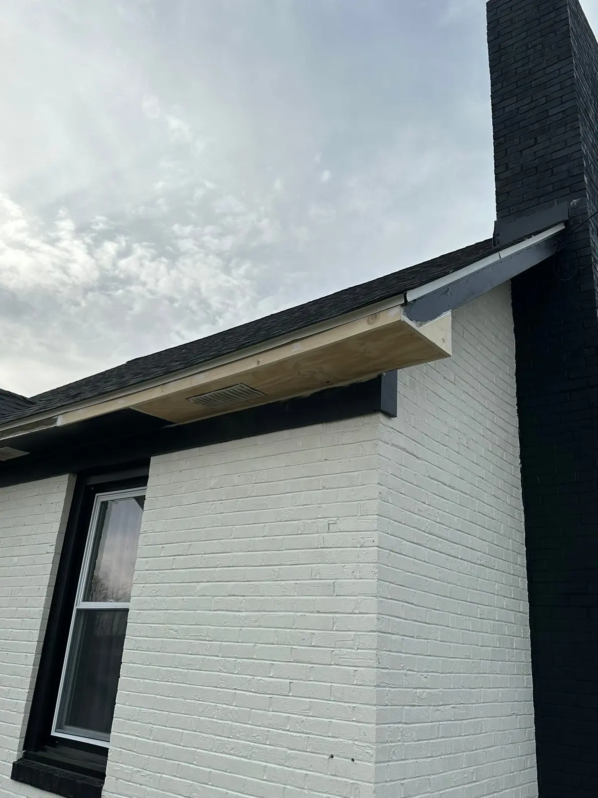 New Eave Returns on Painted Brick House — progress photo 3