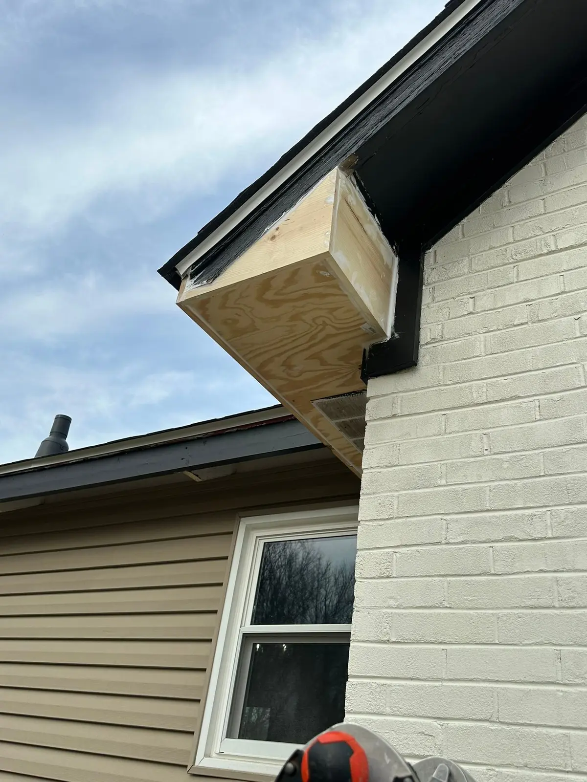 New Eave Returns on Painted Brick House — progress photo 4